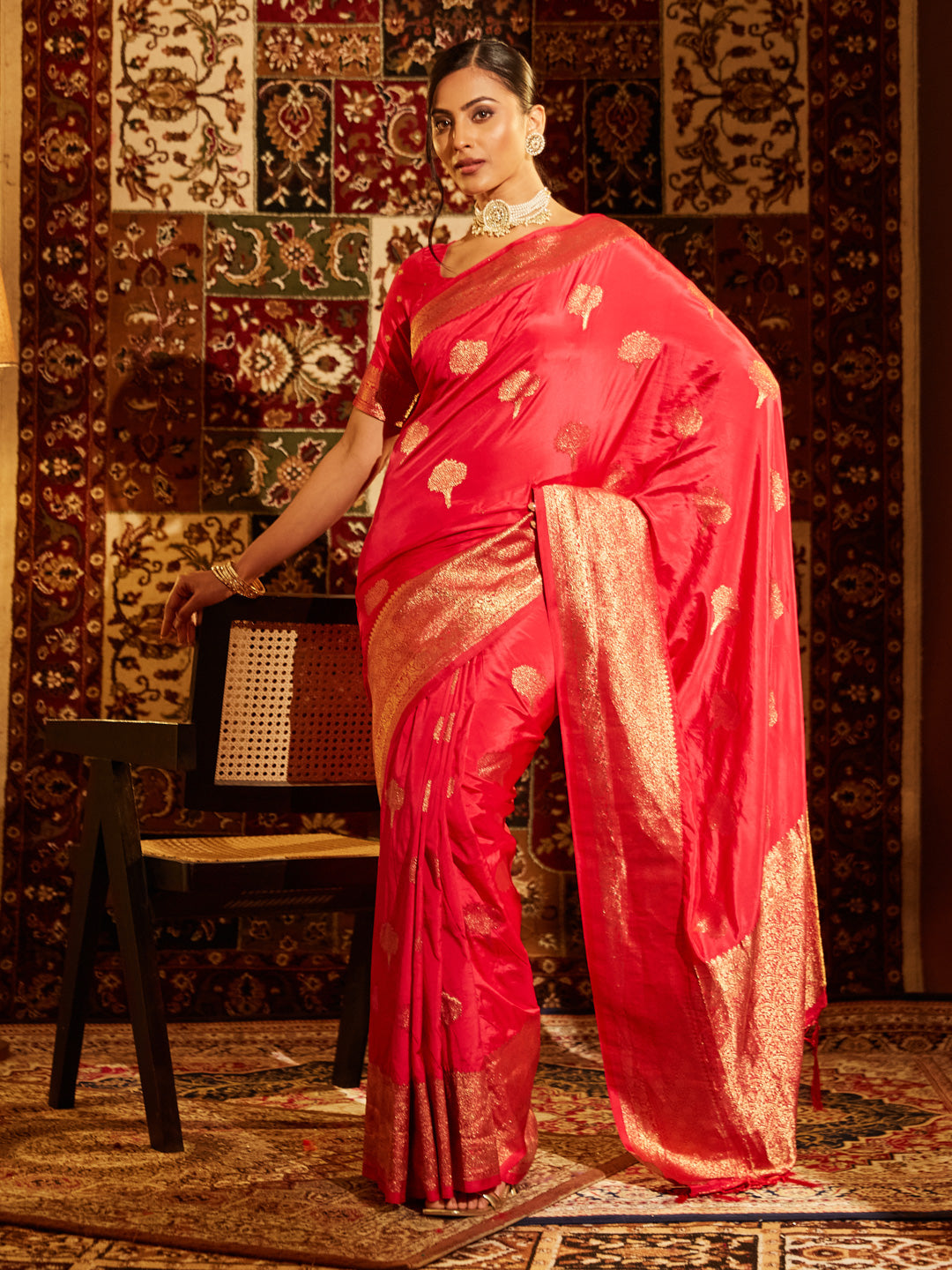 Dhiyona KS Women's Woven Design Zari Banarasi Saree