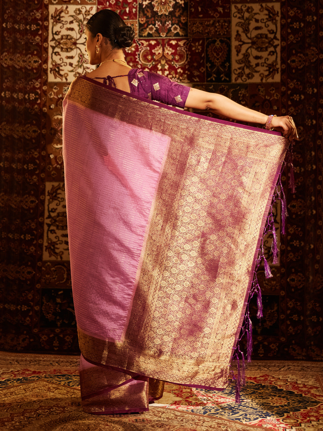 Dhiyona KS Women's Woven Design Art Silk Zari Banarasi Saree