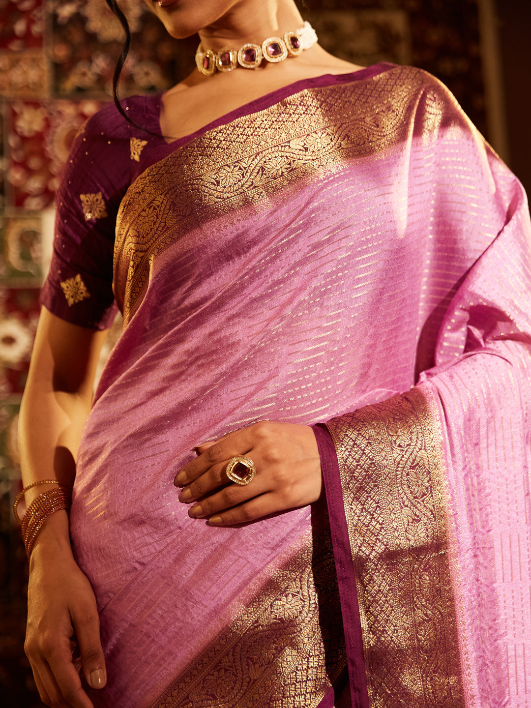 Dhiyona KS Women's Woven Design Art Silk Zari Banarasi Saree