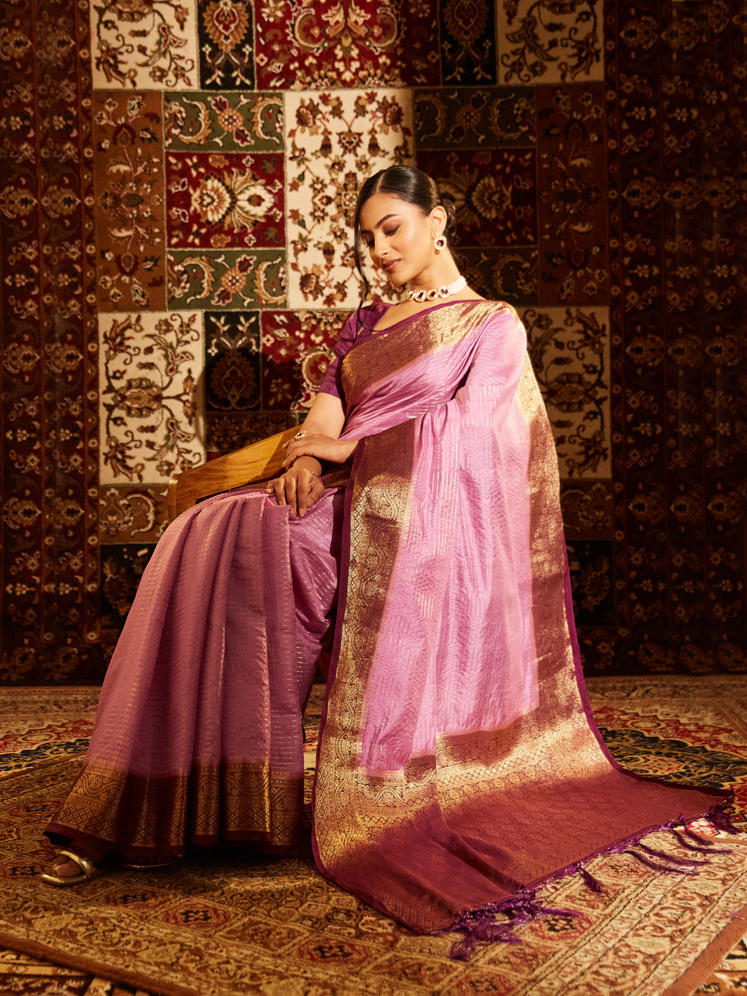 Dhiyona KS Women's Woven Design Art Silk Zari Banarasi Saree