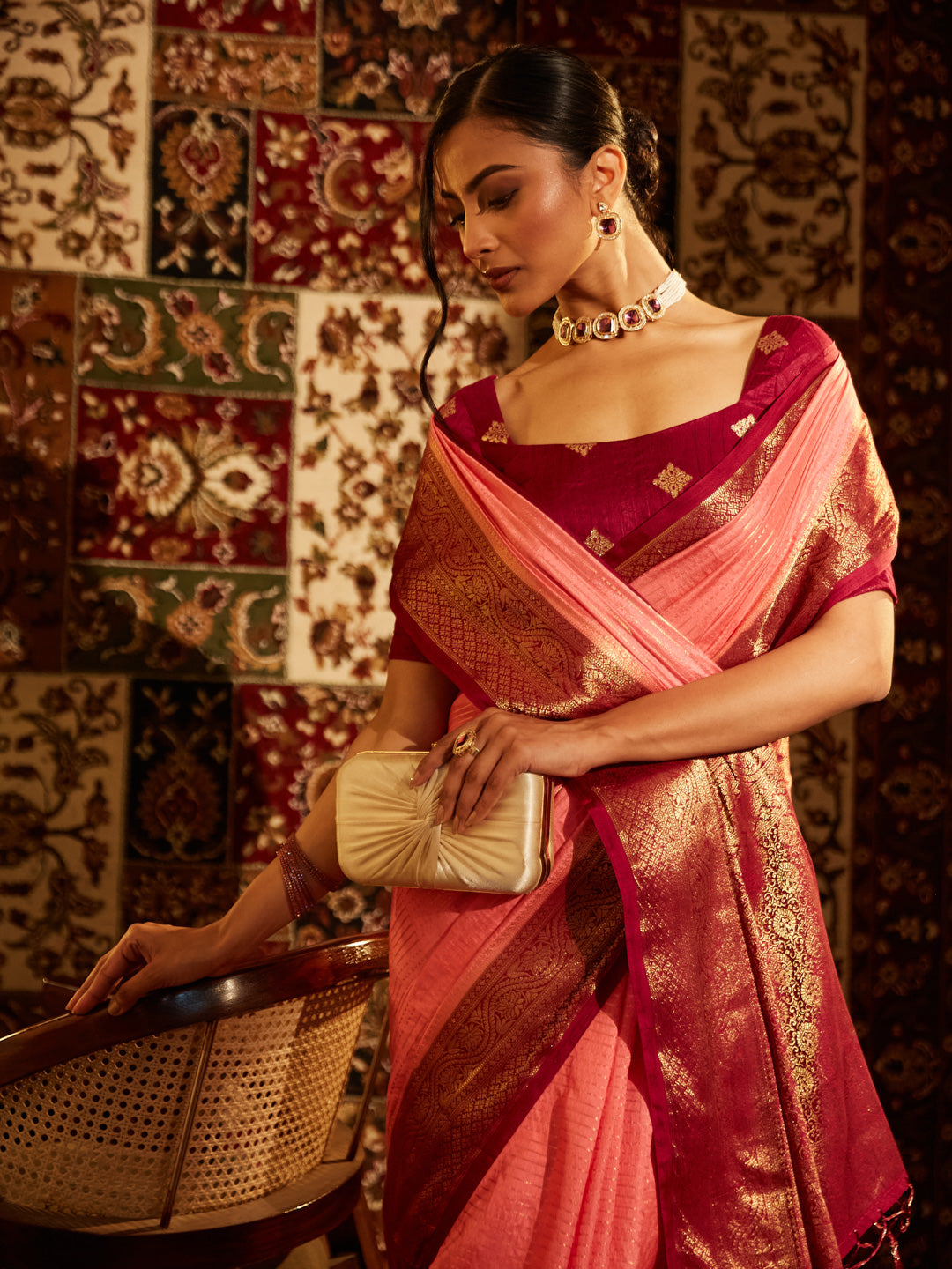 Dhiyona KS Women's Woven Design Zari Art Silk Banarasi Saree