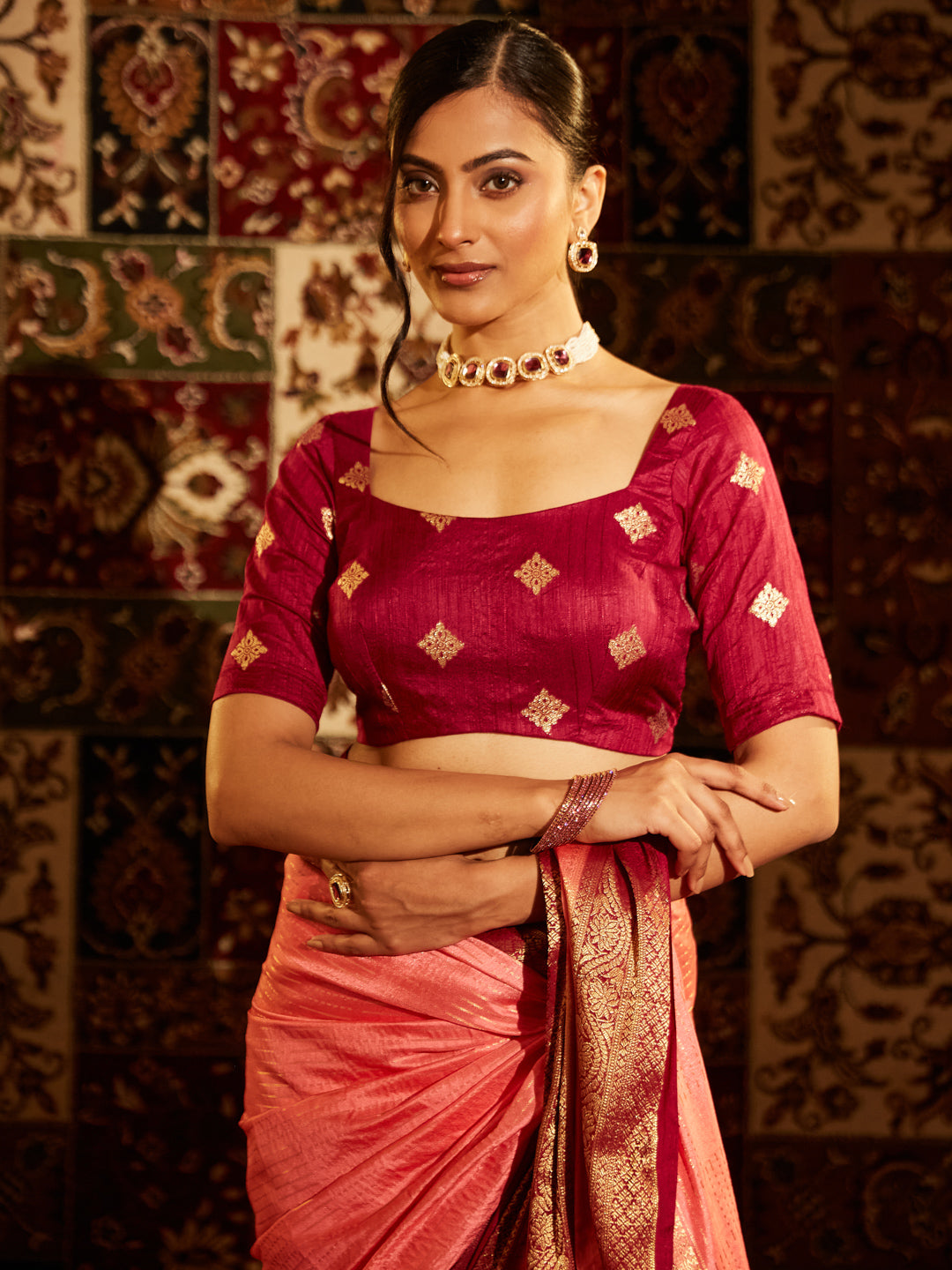 Dhiyona KS Women's Woven Design Zari Art Silk Banarasi Saree