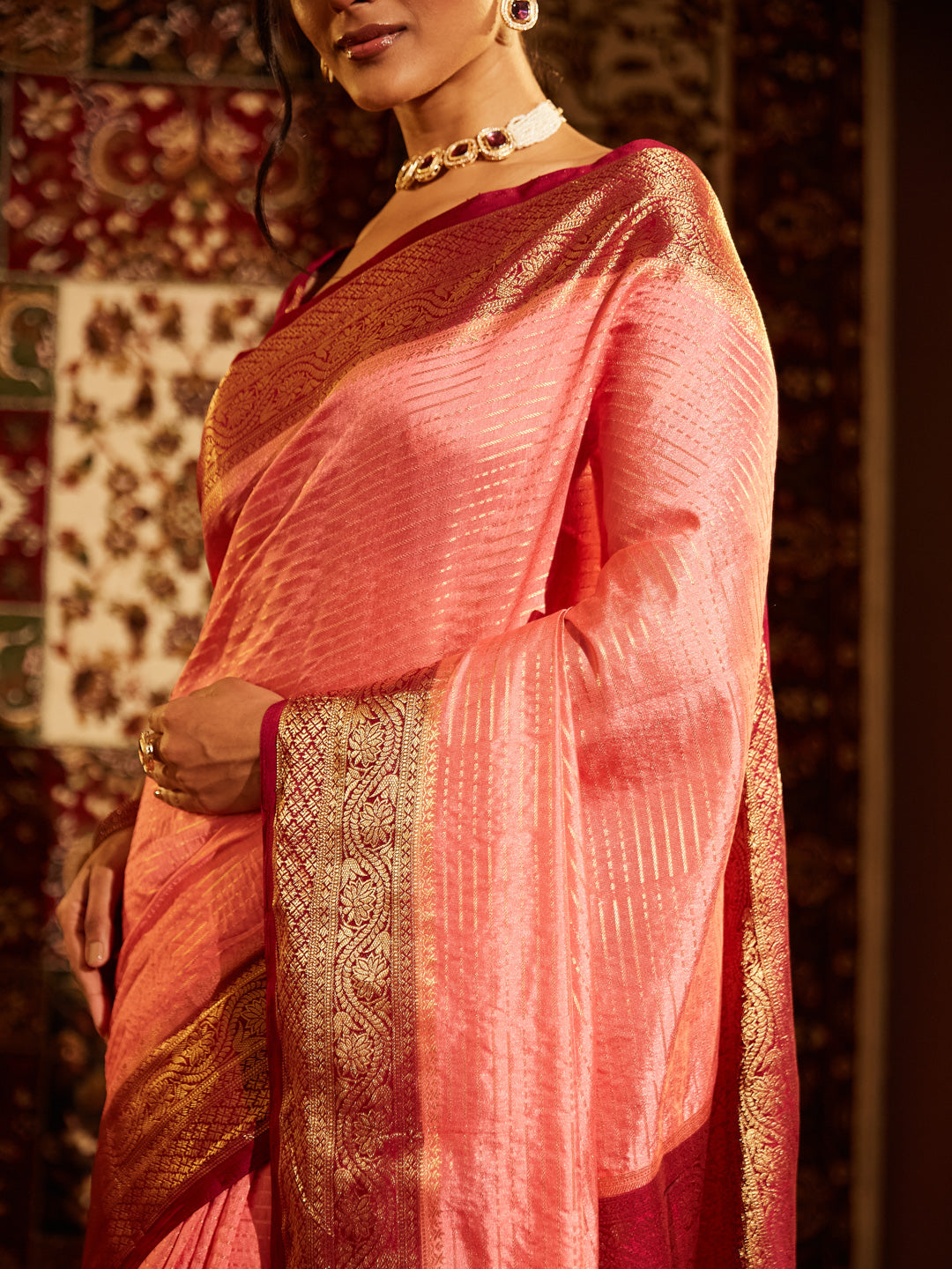 Dhiyona KS Women's Woven Design Zari Art Silk Banarasi Saree