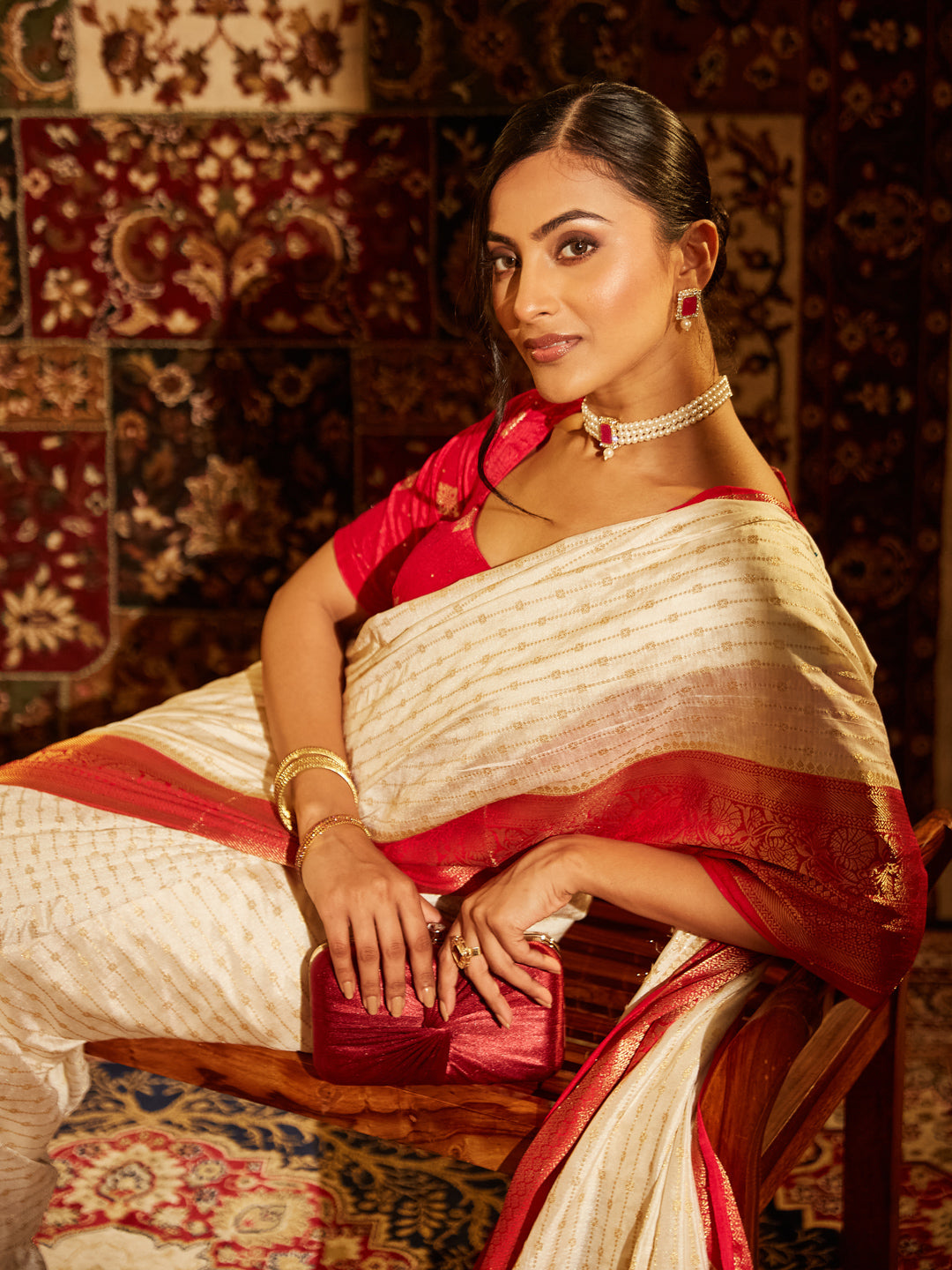 Dhiyona KS Women's Woven Design Zari Banarasi Saree