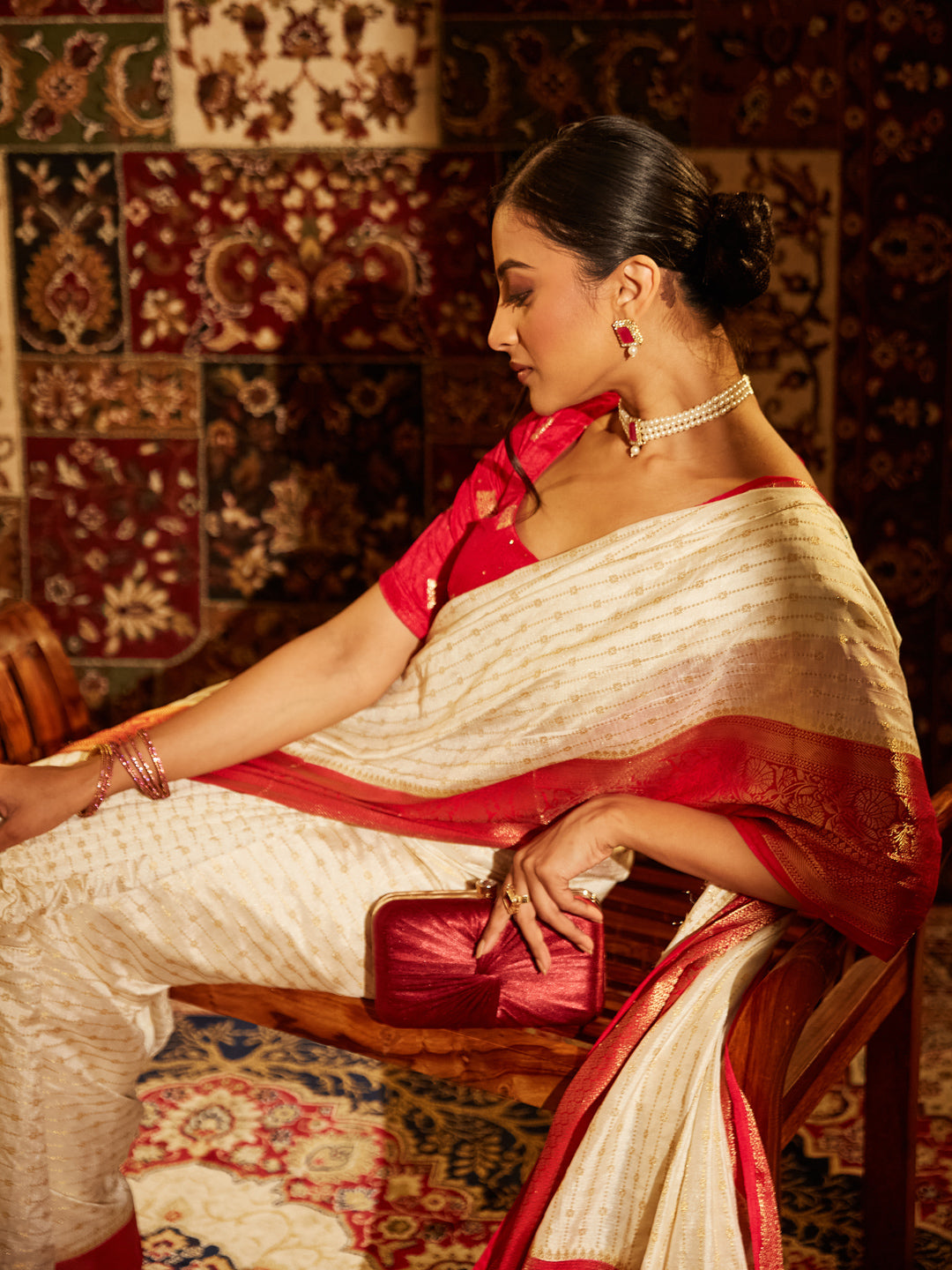Dhiyona KS Women's Woven Design Zari Banarasi Saree