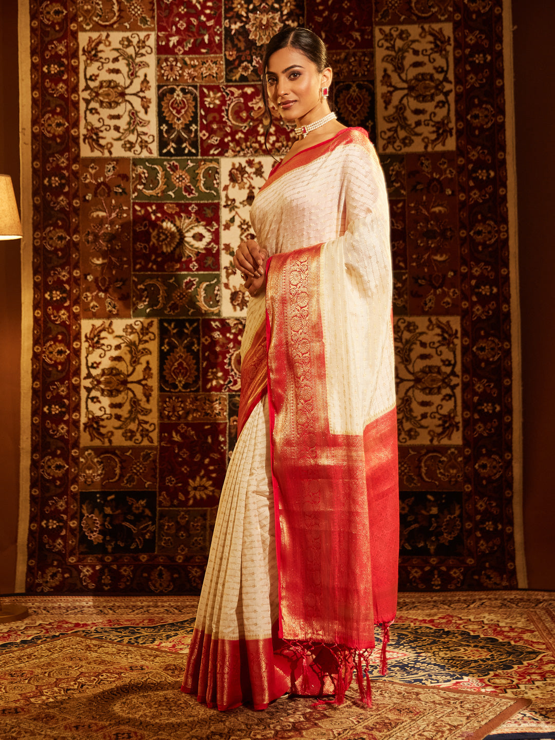 Dhiyona KS Women's Woven Design Zari Banarasi Saree