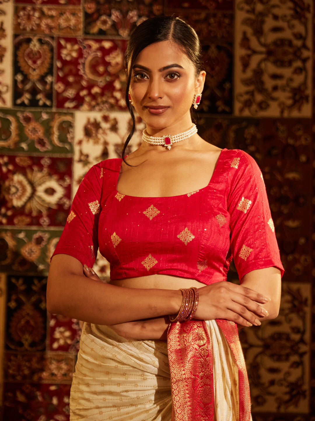Dhiyona KS Women's Woven Design Zari Banarasi Saree