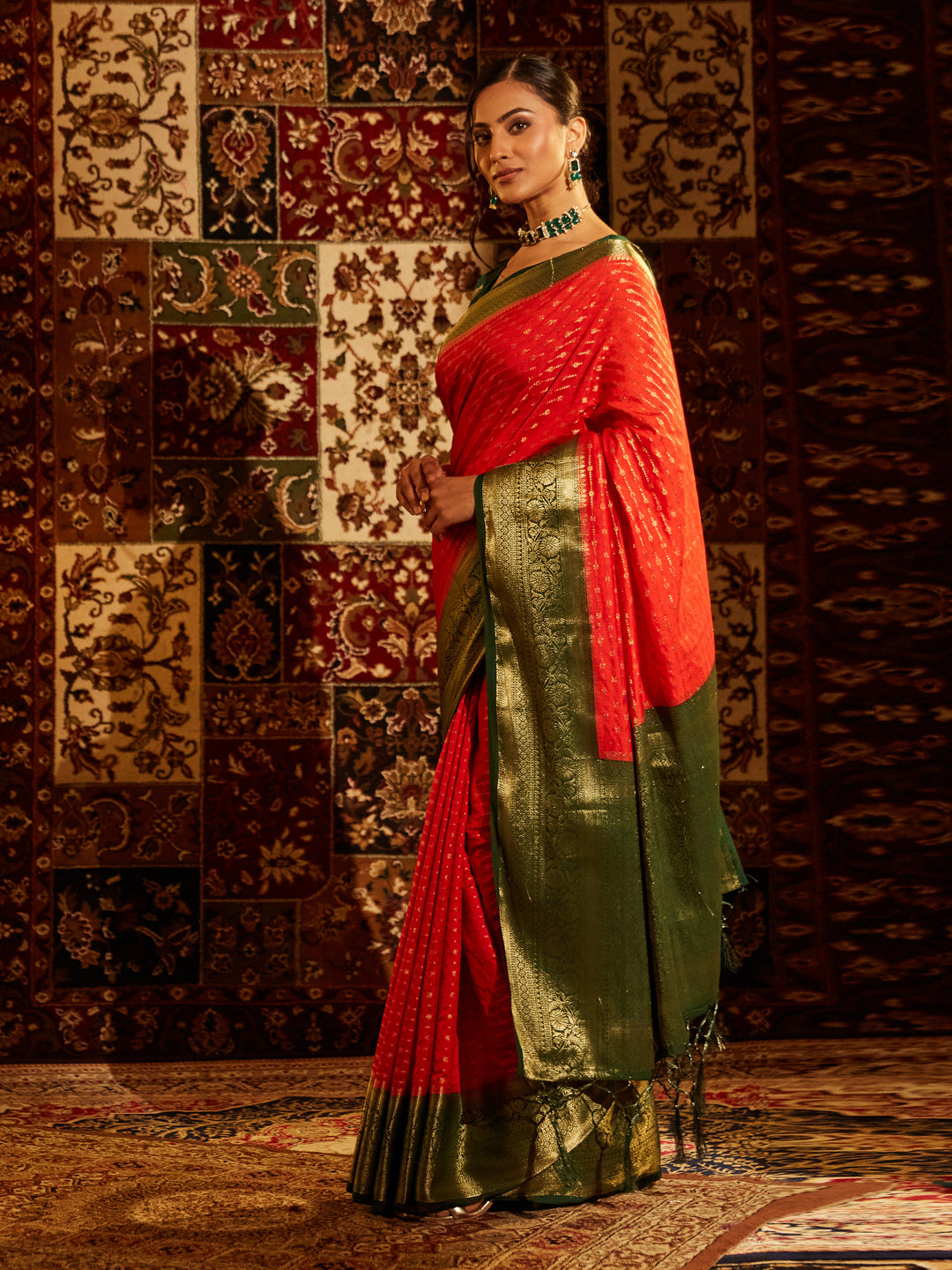Dhiyona KS Women's Women Floral Woven Design Zari Art Silk designer Banarasi saree