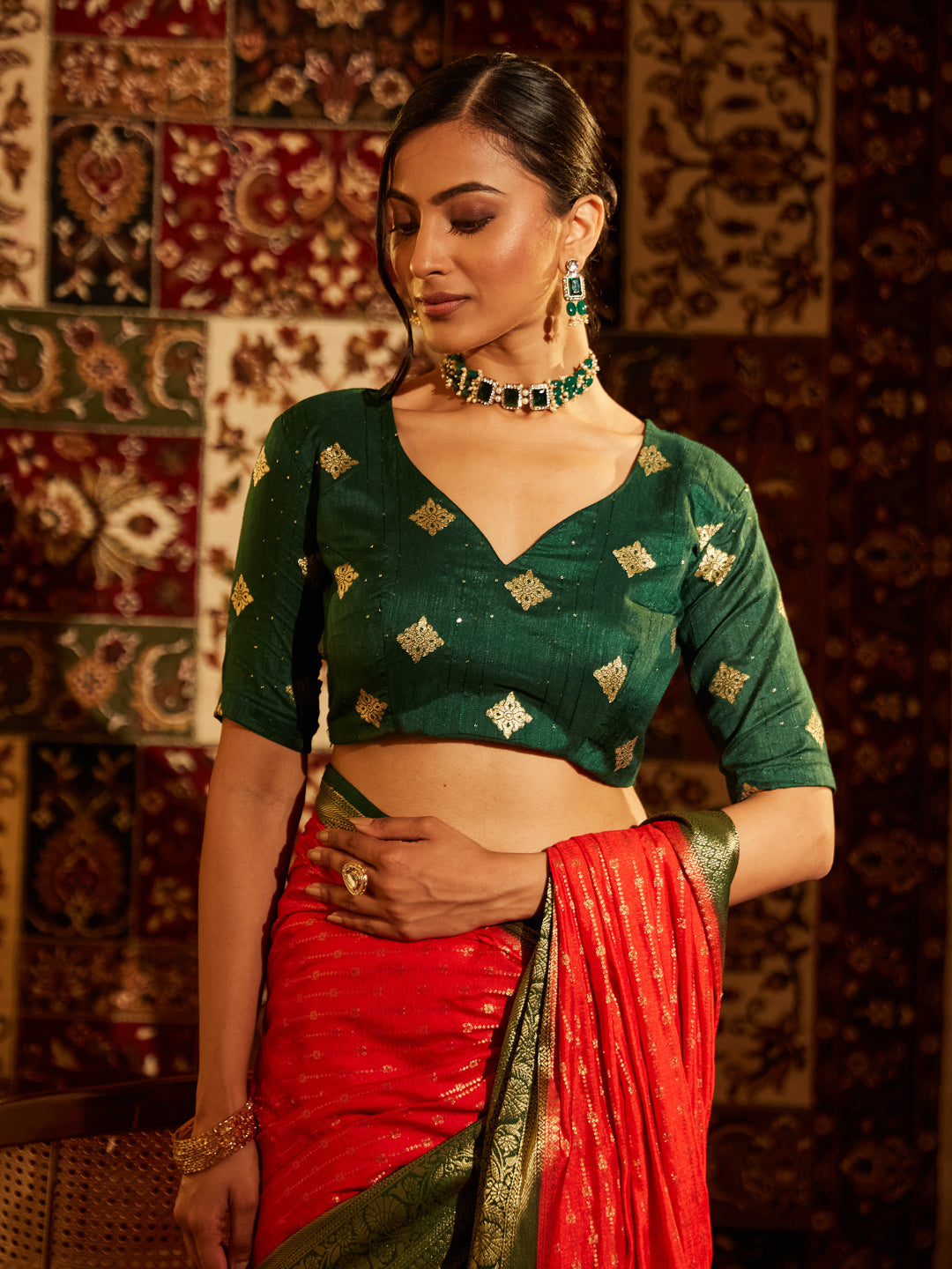Dhiyona KS Women's Women Floral Woven Design Zari Art Silk designer Banarasi saree