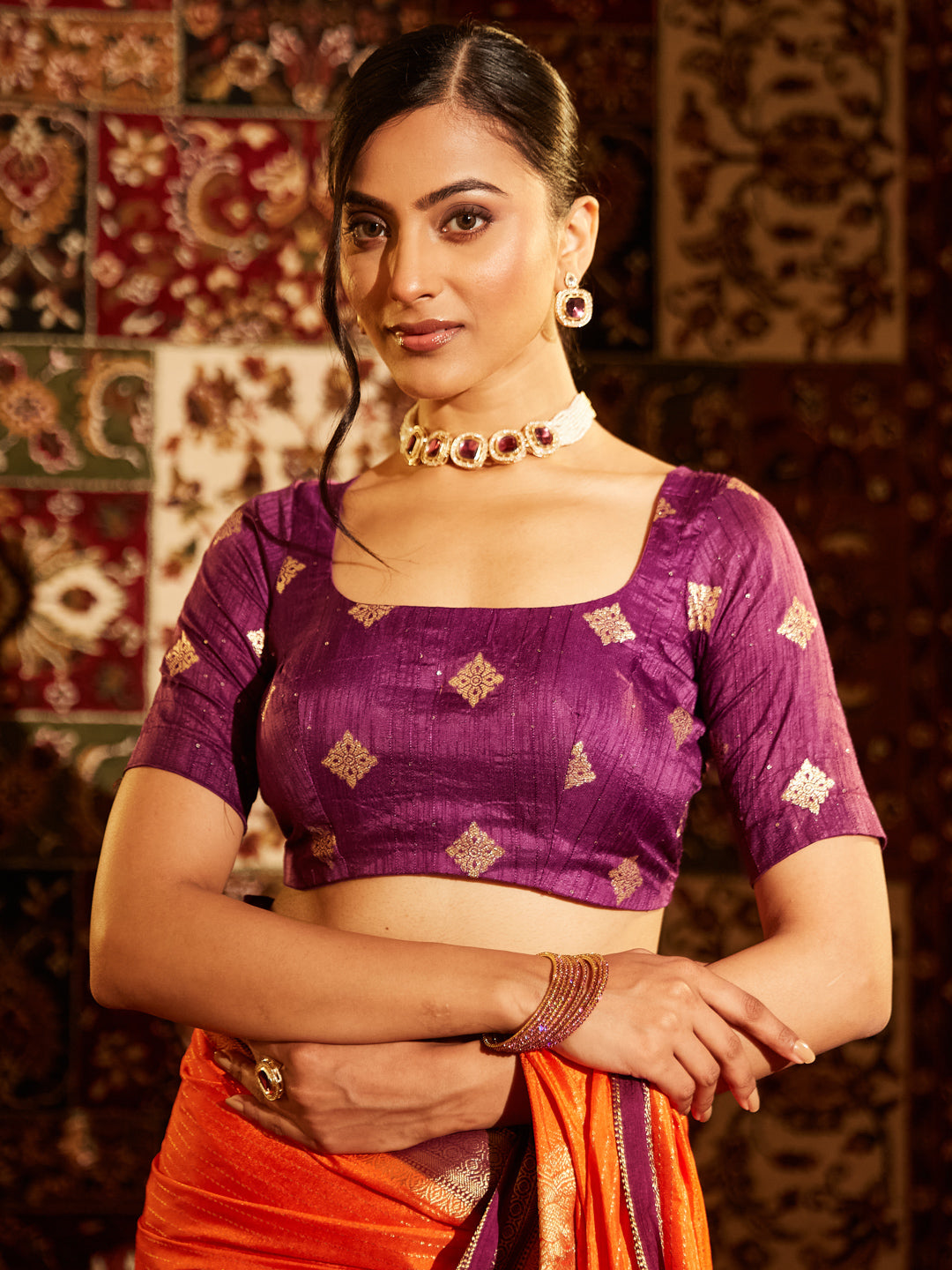 Dhiyona KS Women's Ethnic Motifs Zari Banarasi Saree
