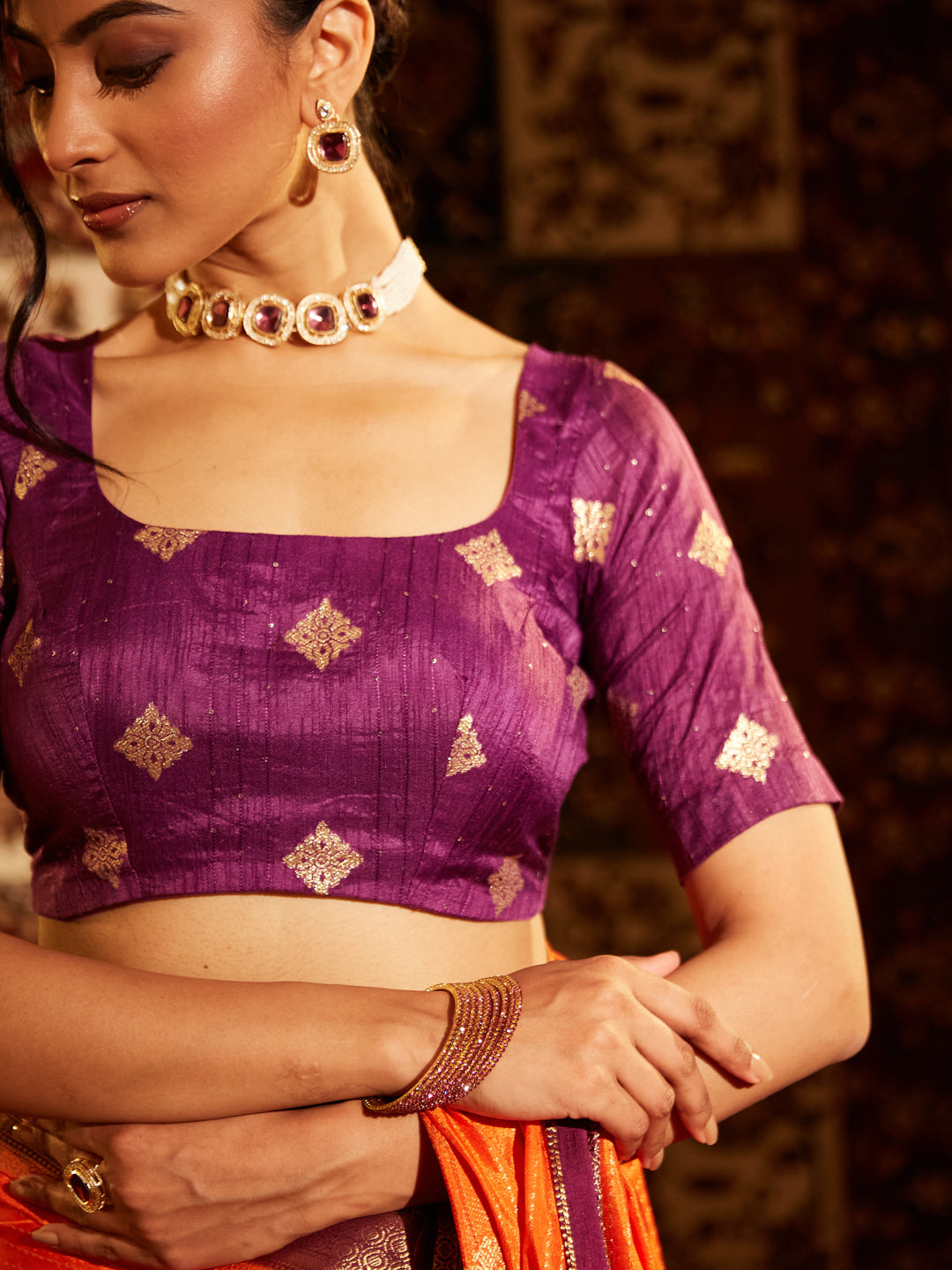 Dhiyona KS Women's Ethnic Motifs Zari Banarasi Saree