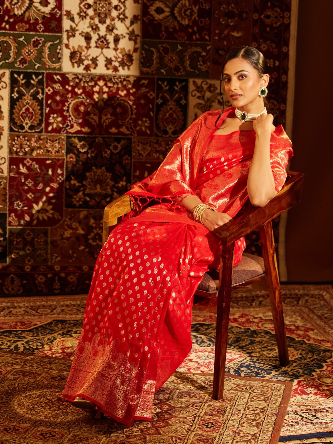 Dhiyona KS Women's Women's Woven Design Zari Art Silk Banarasi Saree