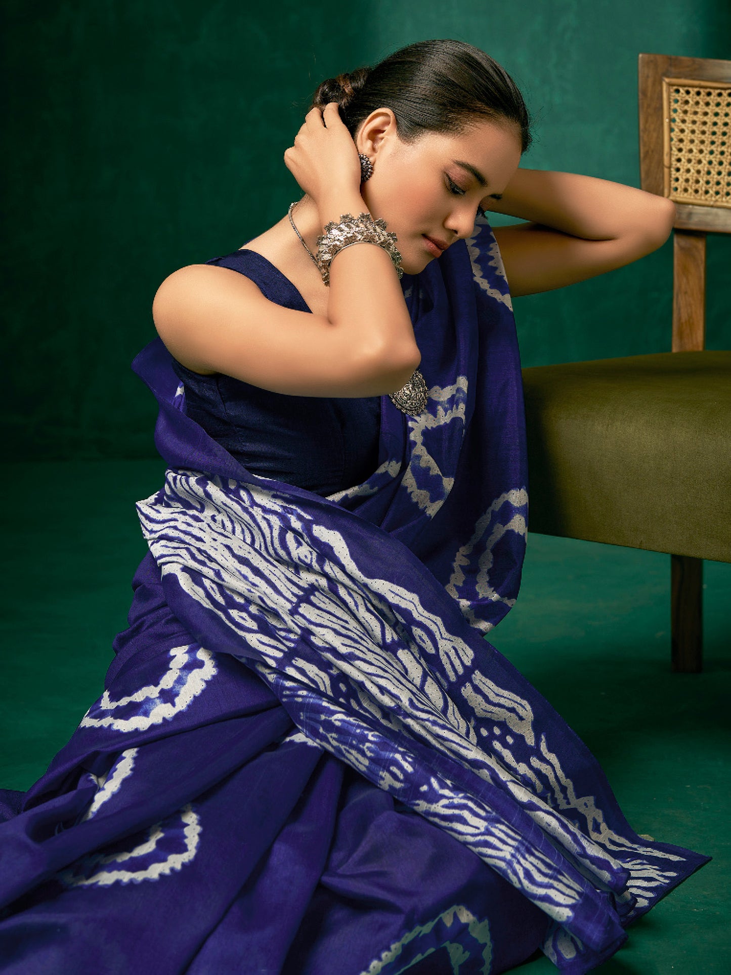 Women's Bhagalpuri Silk Purple Printed Designer Saree With Blouse Piece