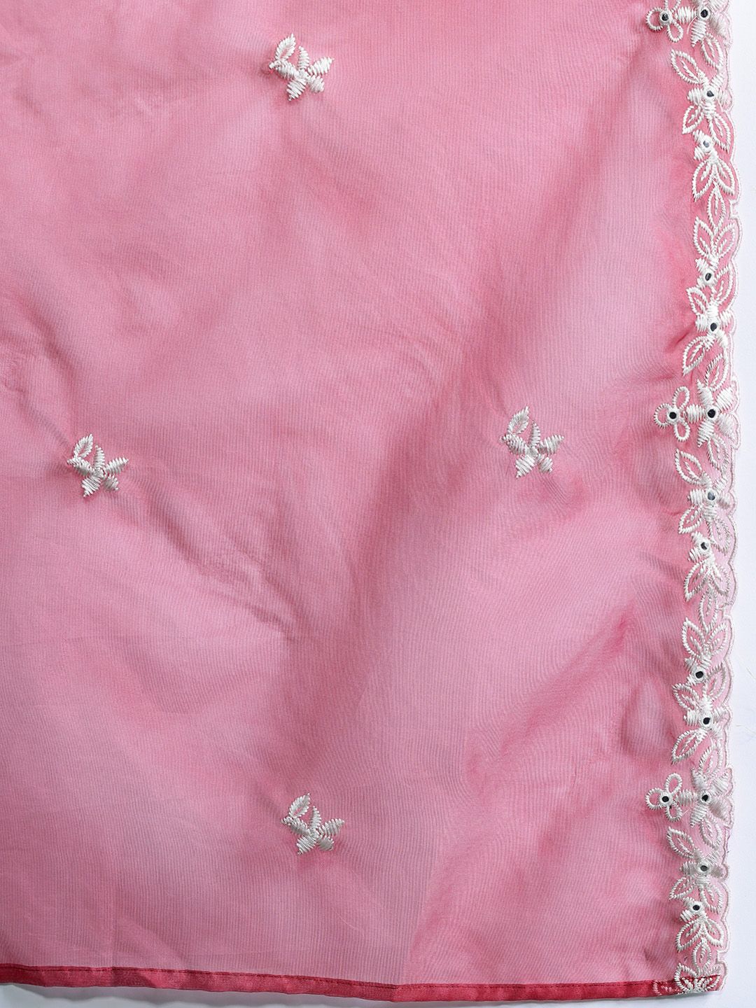 Dhiyona IE Floral Embroidered Thread Work Kurta with Trousers & Dupatta