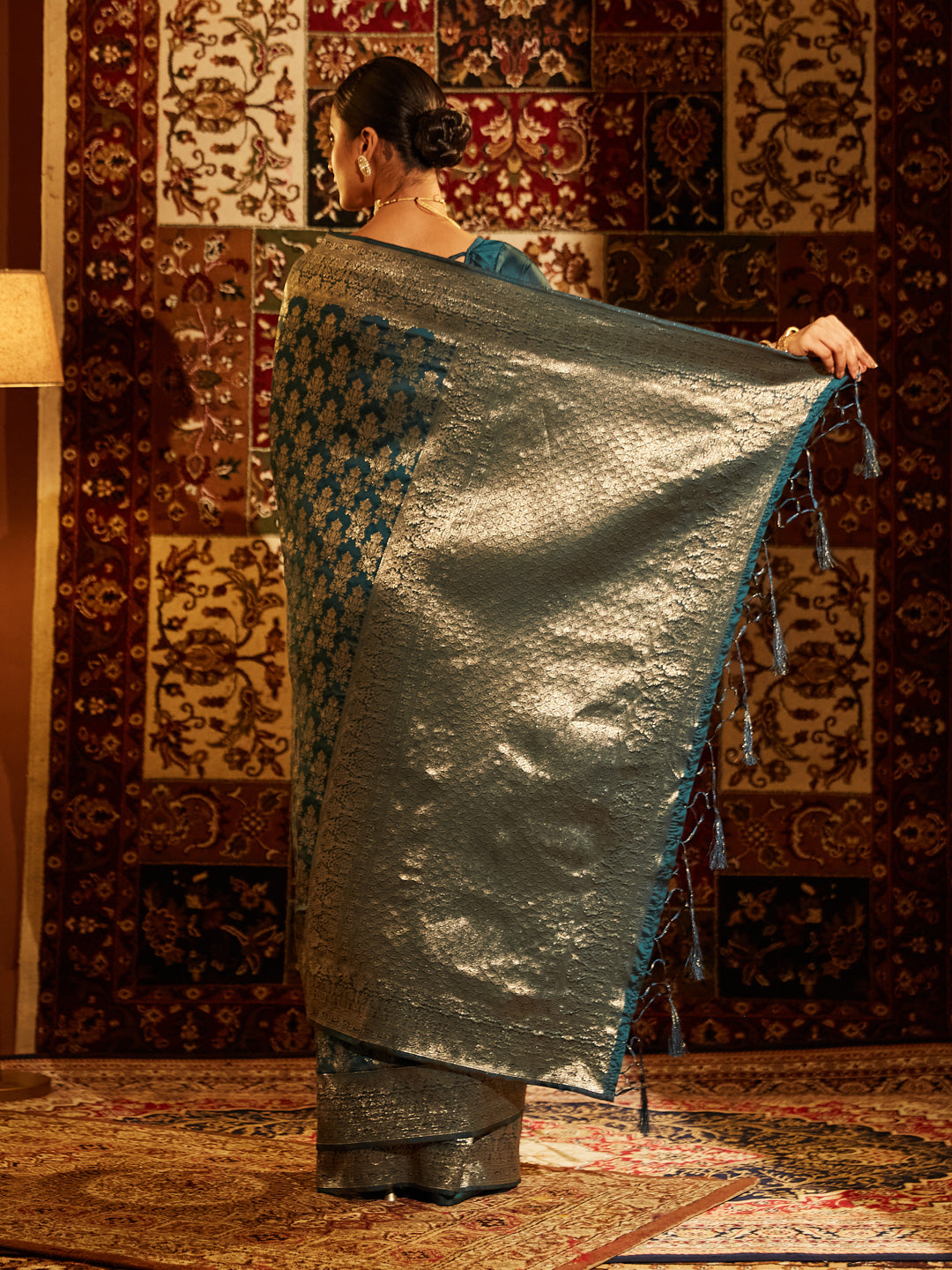 Dhiyona KS Women's Woven Design Zari Banarasi Saree