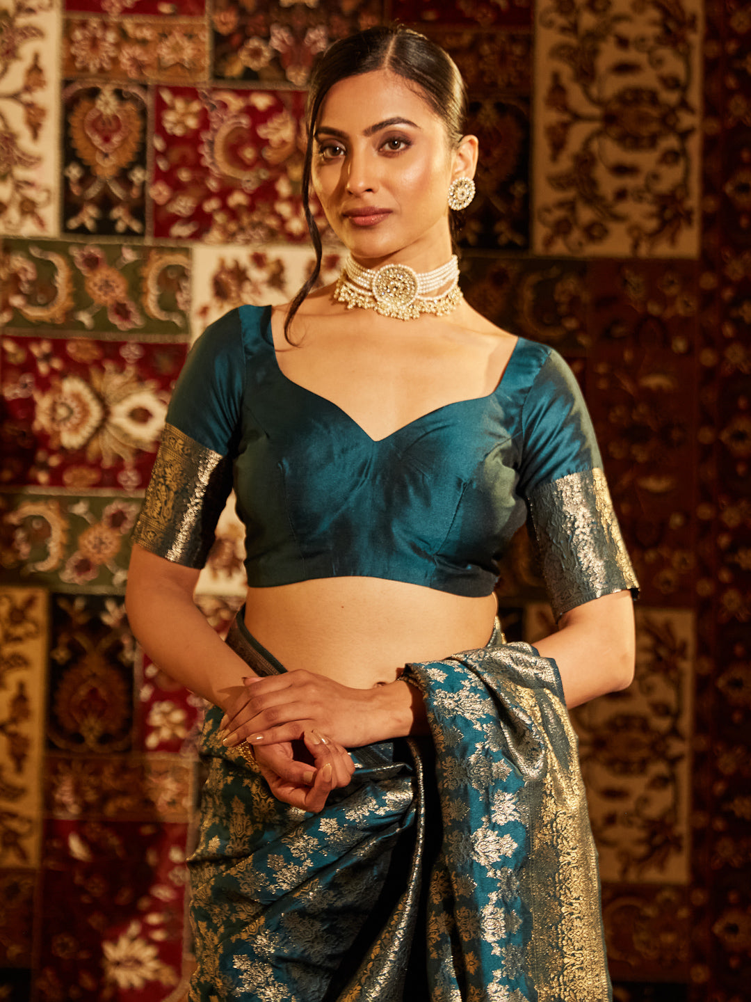 Dhiyona KS Women's Woven Design Zari Banarasi Saree