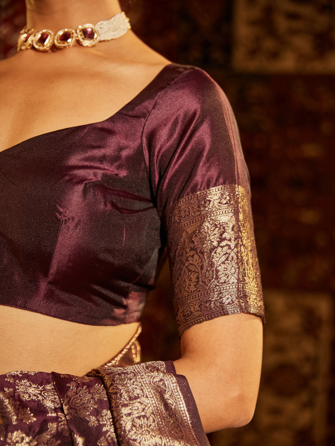 Dhiyona KS Women's Woven Design Zari Banarasi Saree