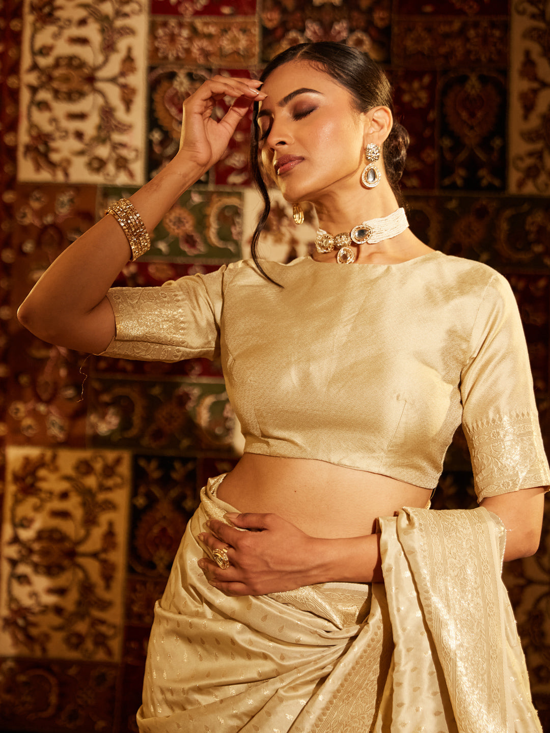 Dhiyona KS Women's Woven Design Zari Banarasi Saree