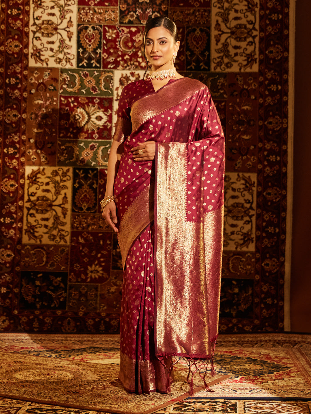 Dhiyona KS Women's Ethnic Motifs Zari Designer Banarasi Saree