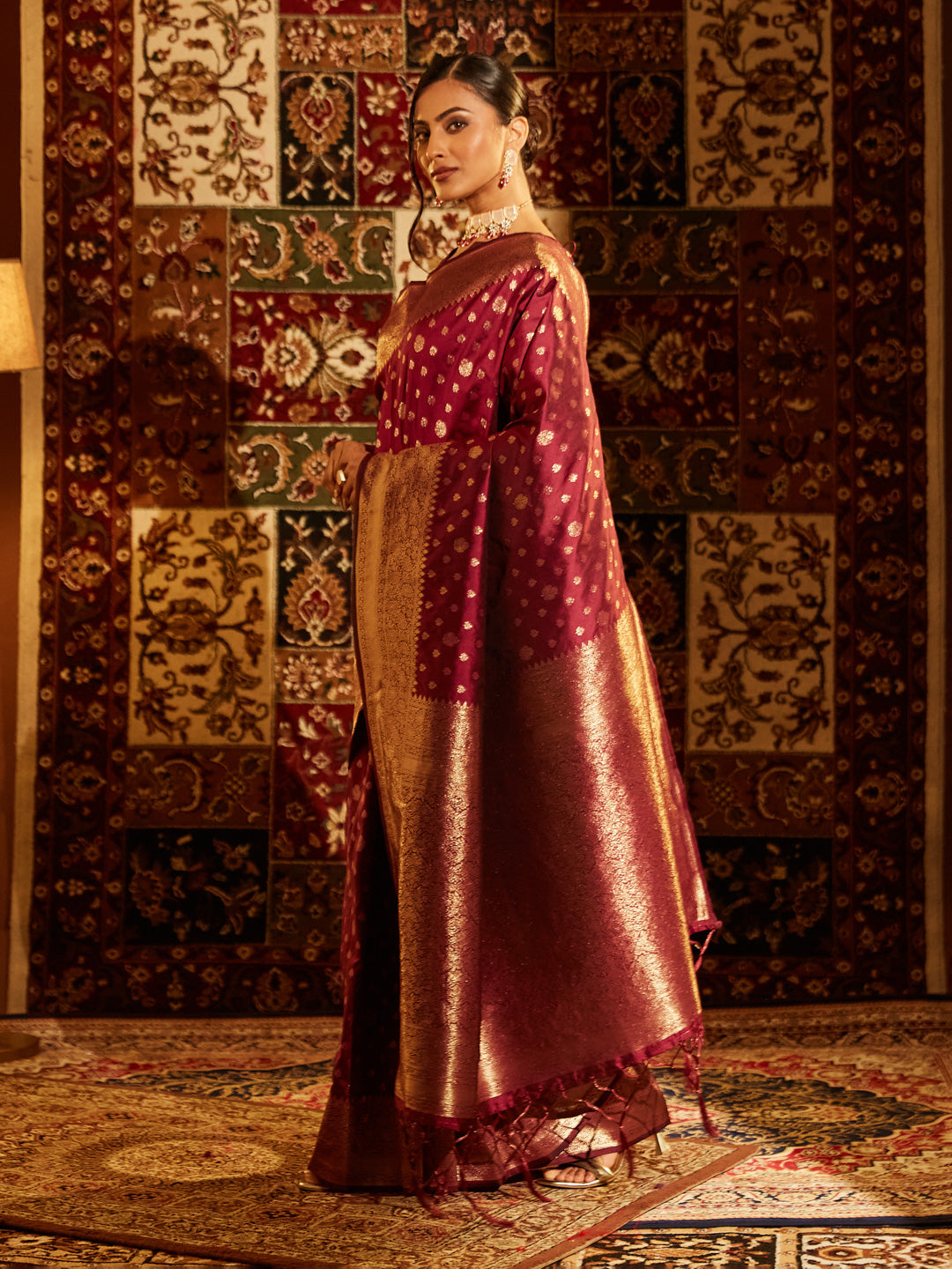 Dhiyona KS Women's Ethnic Motifs Zari Designer Banarasi Saree