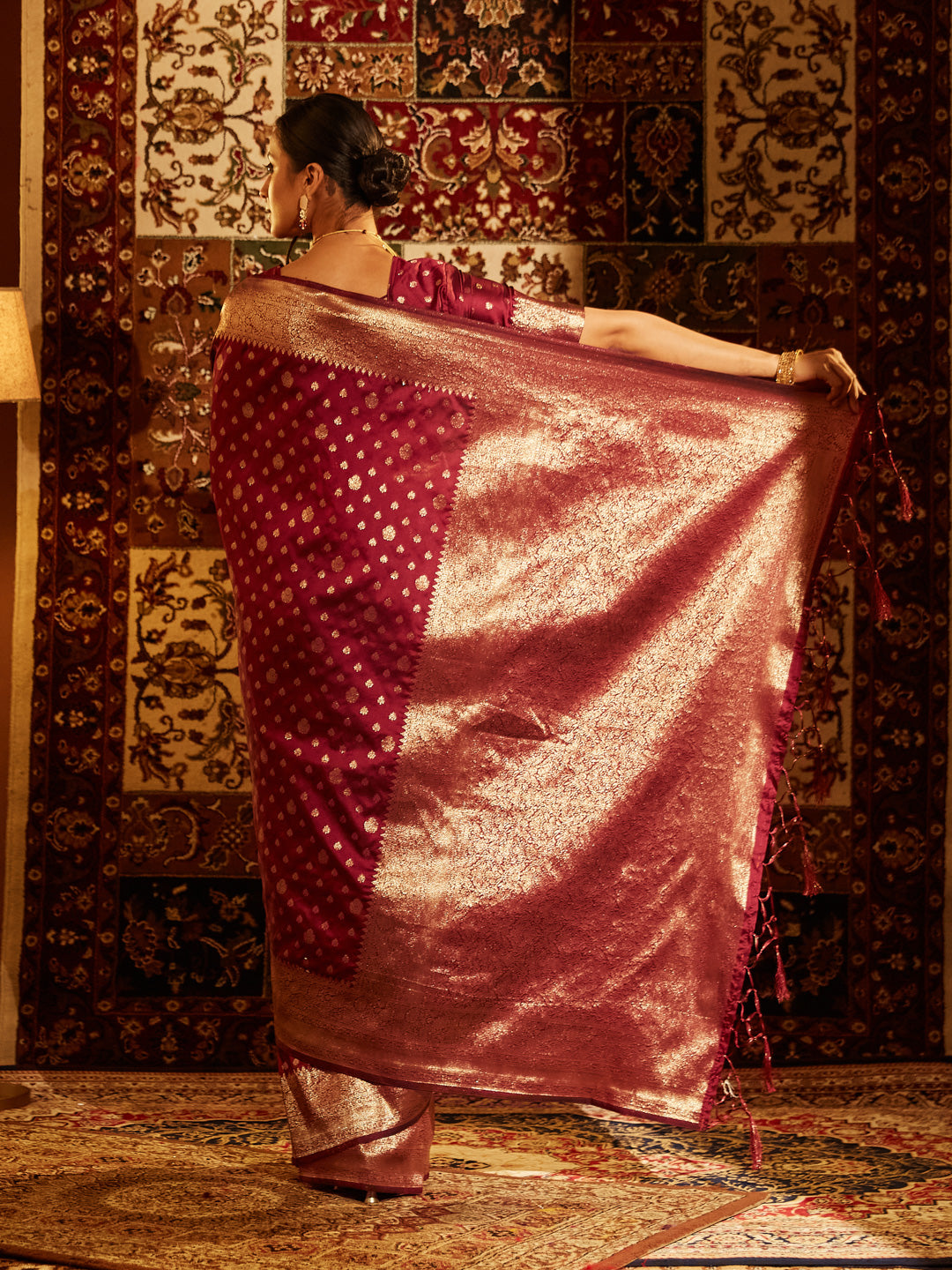 Dhiyona KS Women's Ethnic Motifs Zari Designer Banarasi Saree