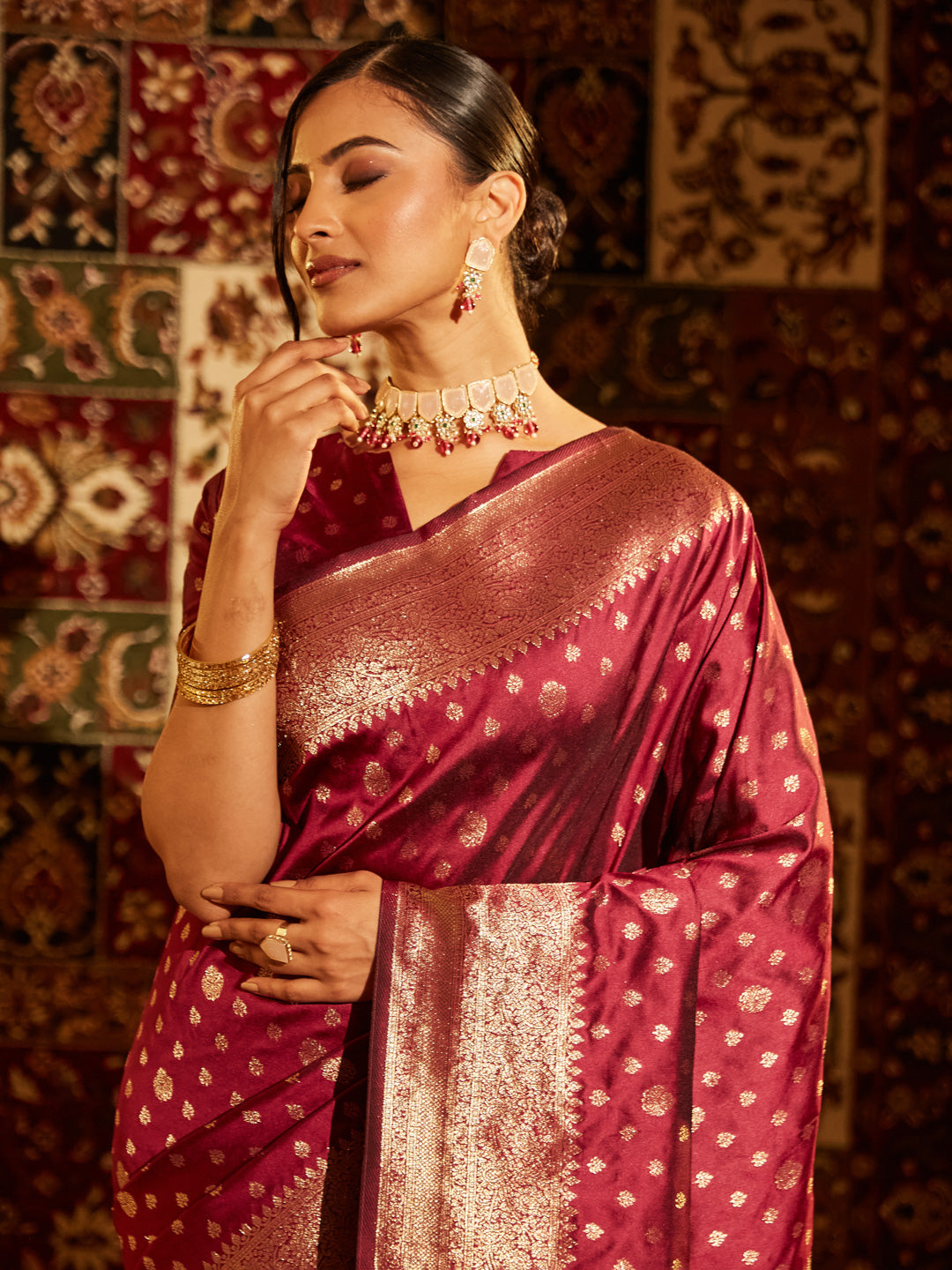 Dhiyona KS Women's Ethnic Motifs Zari Designer Banarasi Saree