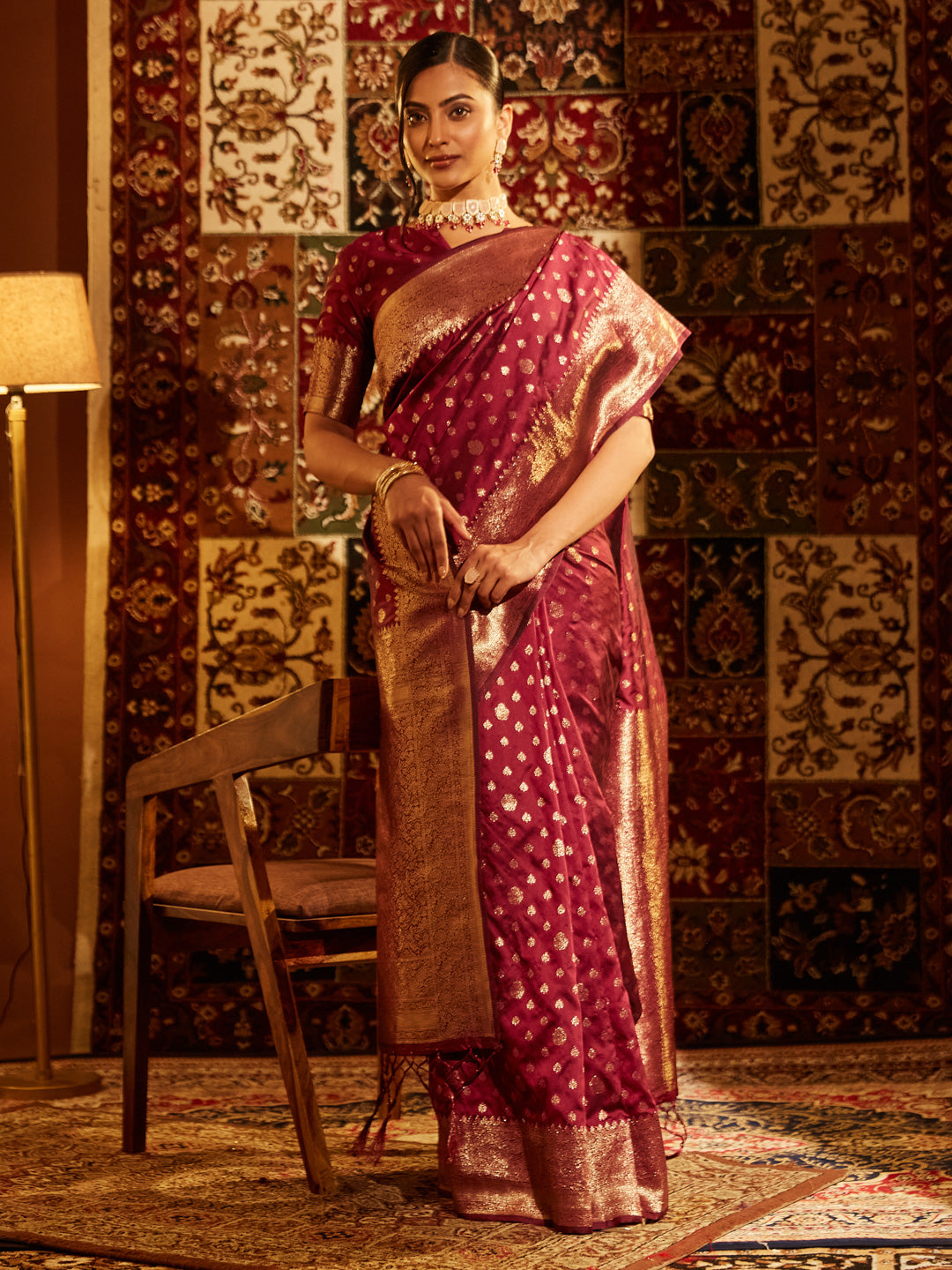 Dhiyona KS Women's Ethnic Motifs Zari Designer Banarasi Saree