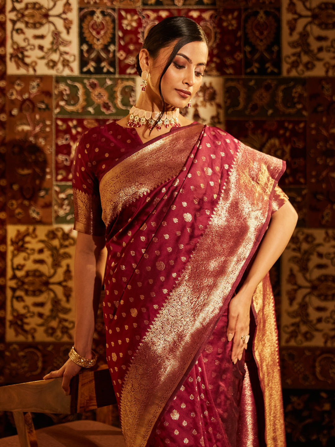 Dhiyona KS Women's Ethnic Motifs Zari Designer Banarasi Saree
