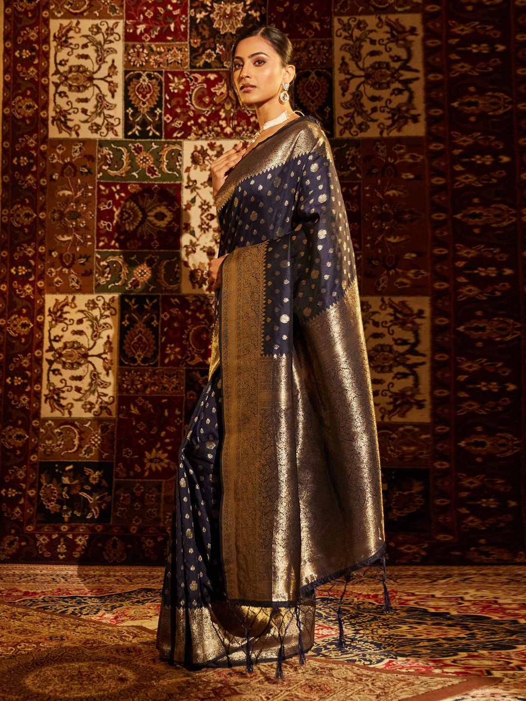 Dhiyona KS Women's Woven Design Ethnic Motifs Zari Banarasi Saree