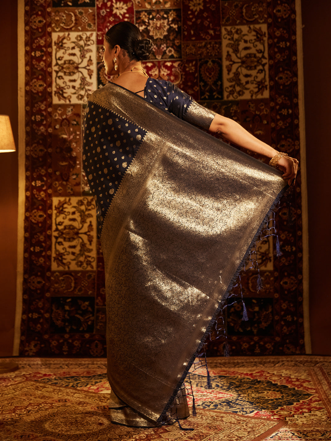 Dhiyona KS Women's Woven Design Ethnic Motifs Zari Banarasi Saree