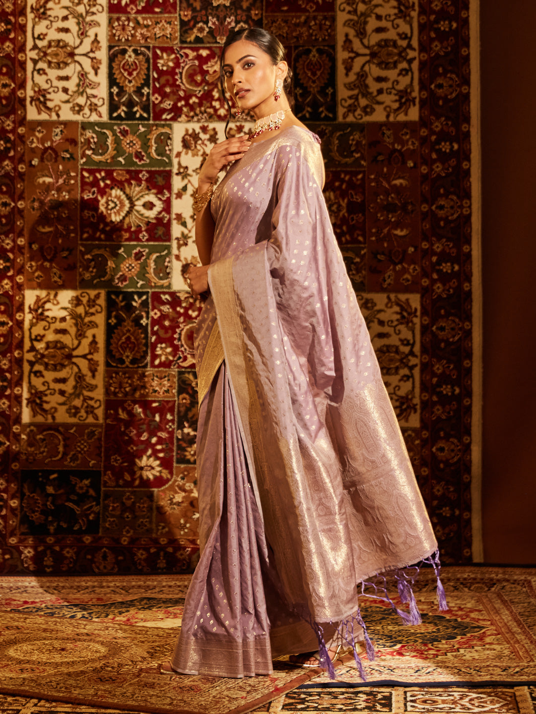 Dhiyona KS Women's Woven Design Zari Banarasi Saree