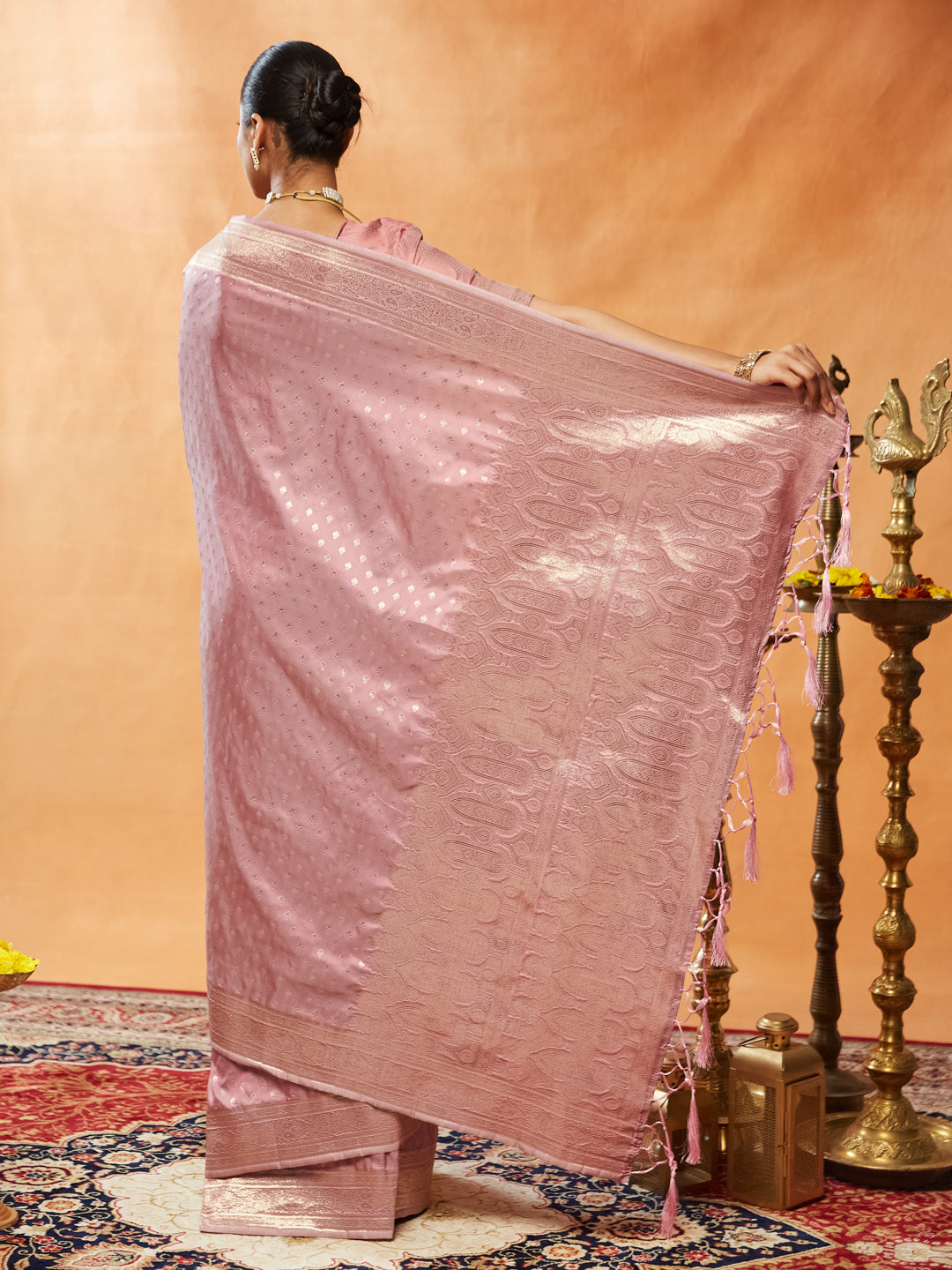 Dhiyona KS Women's Woven Design Ethnic Motifs Zari Banarasi Saree
