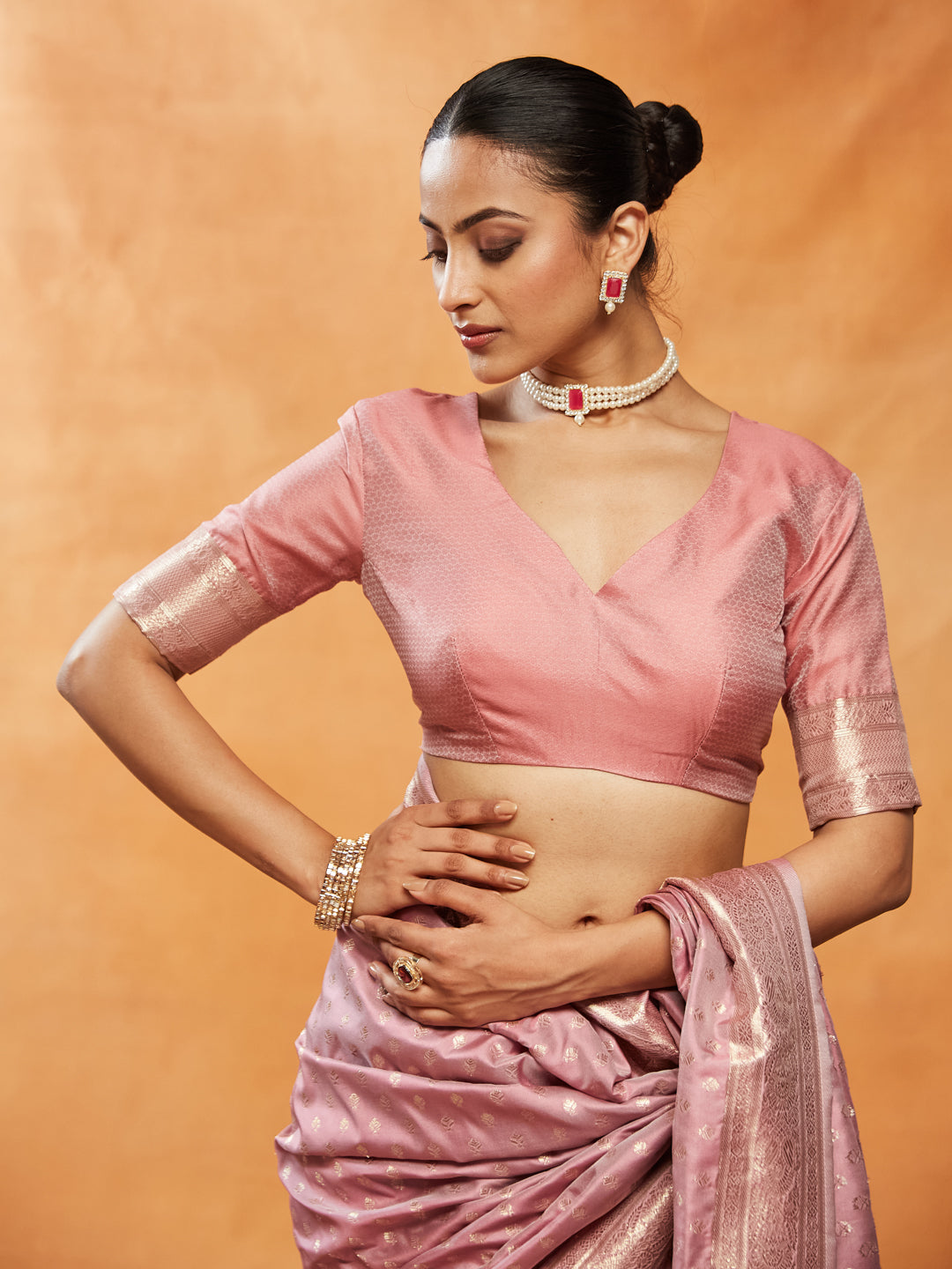 Dhiyona KS Women's Woven Design Ethnic Motifs Zari Banarasi Saree