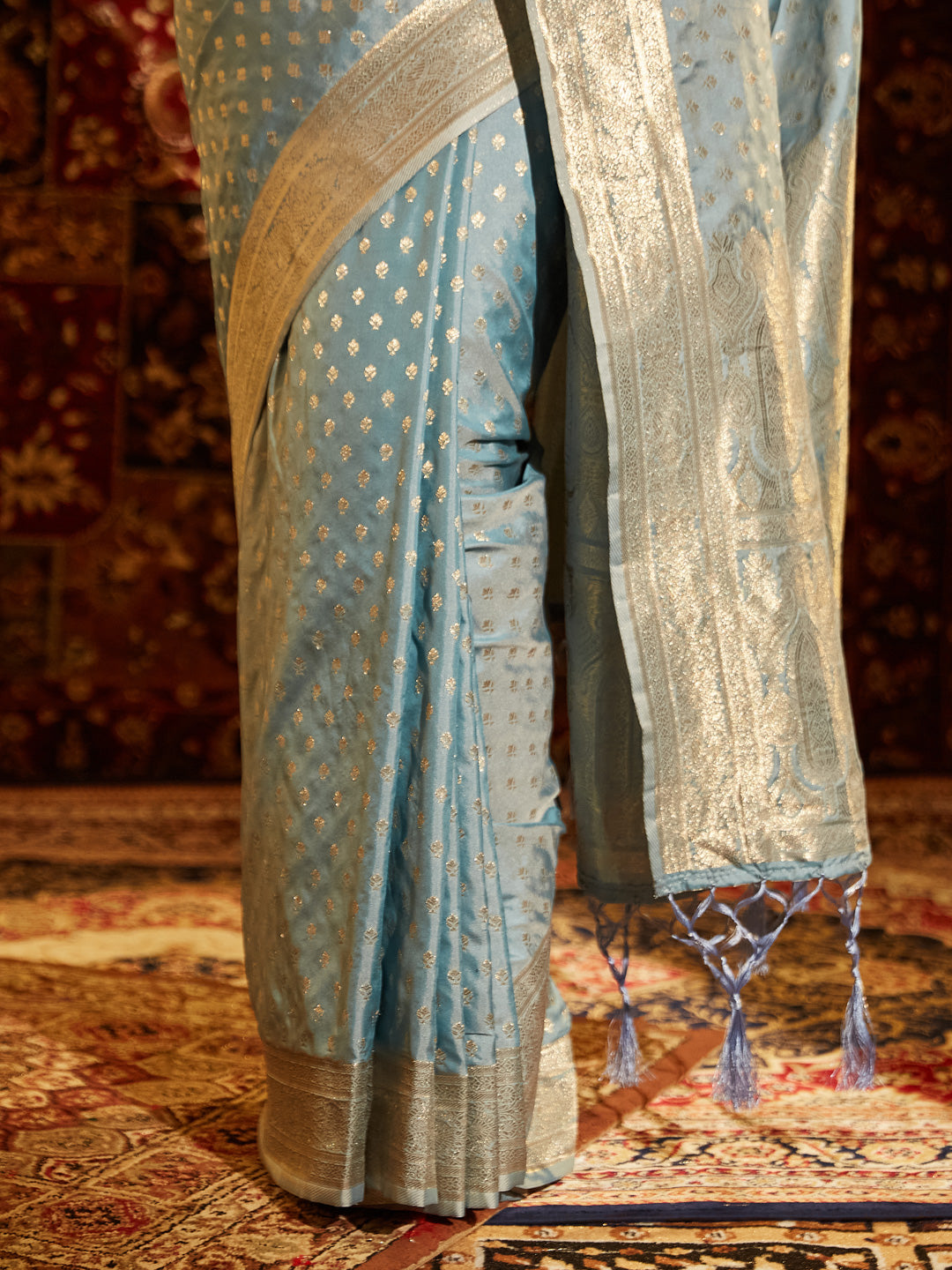 Dhiyona KS Women's Woven Design Ethnic Motifs Zari Banarasi Saree