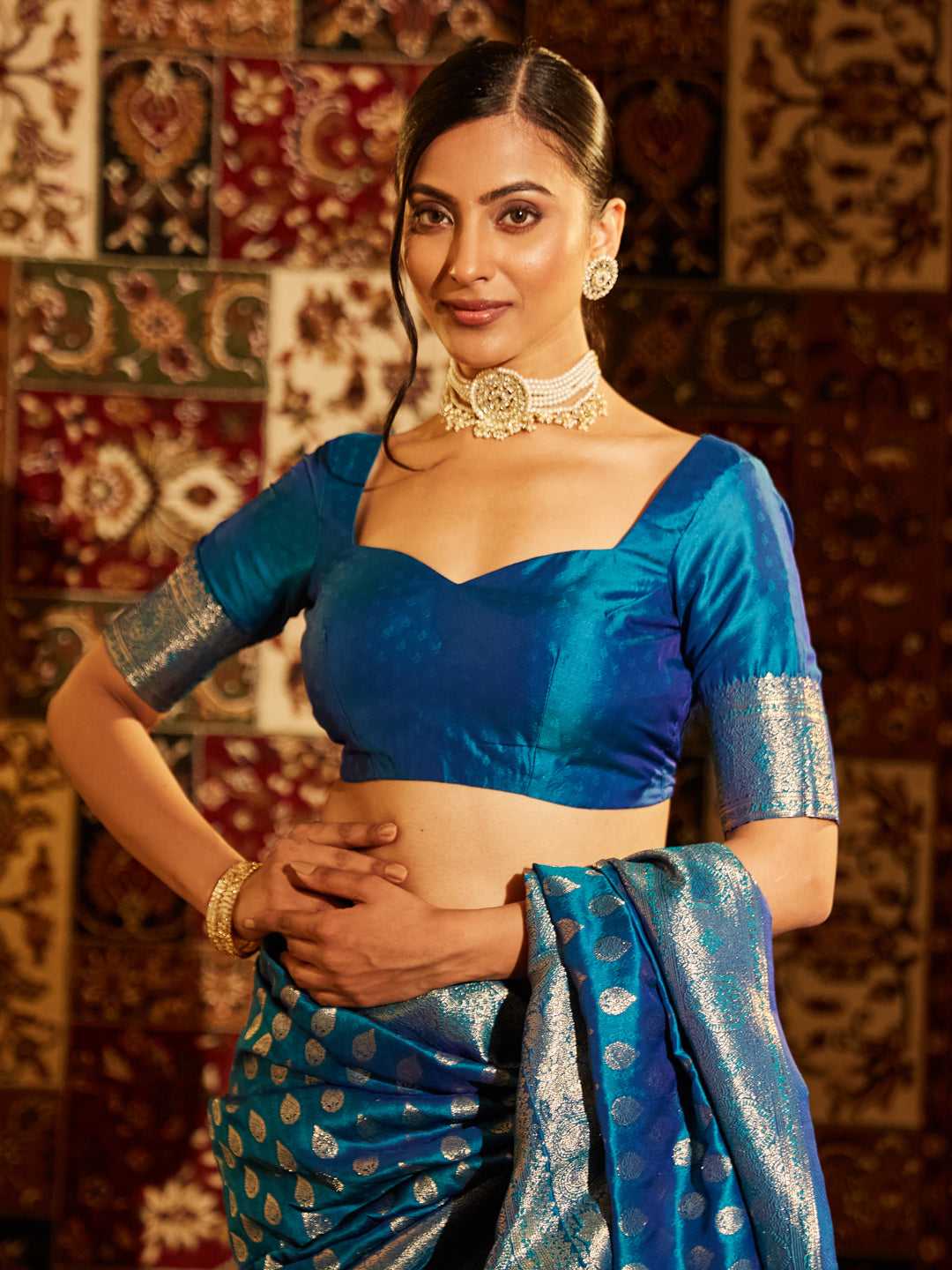 Dhiyona KS Women's Woven Design Zari Banarasi Saree