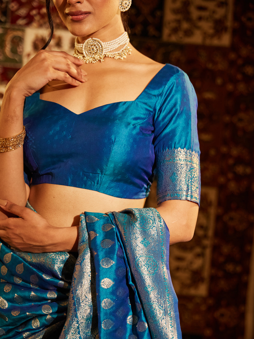Dhiyona KS Women's Woven Design Zari Banarasi Saree