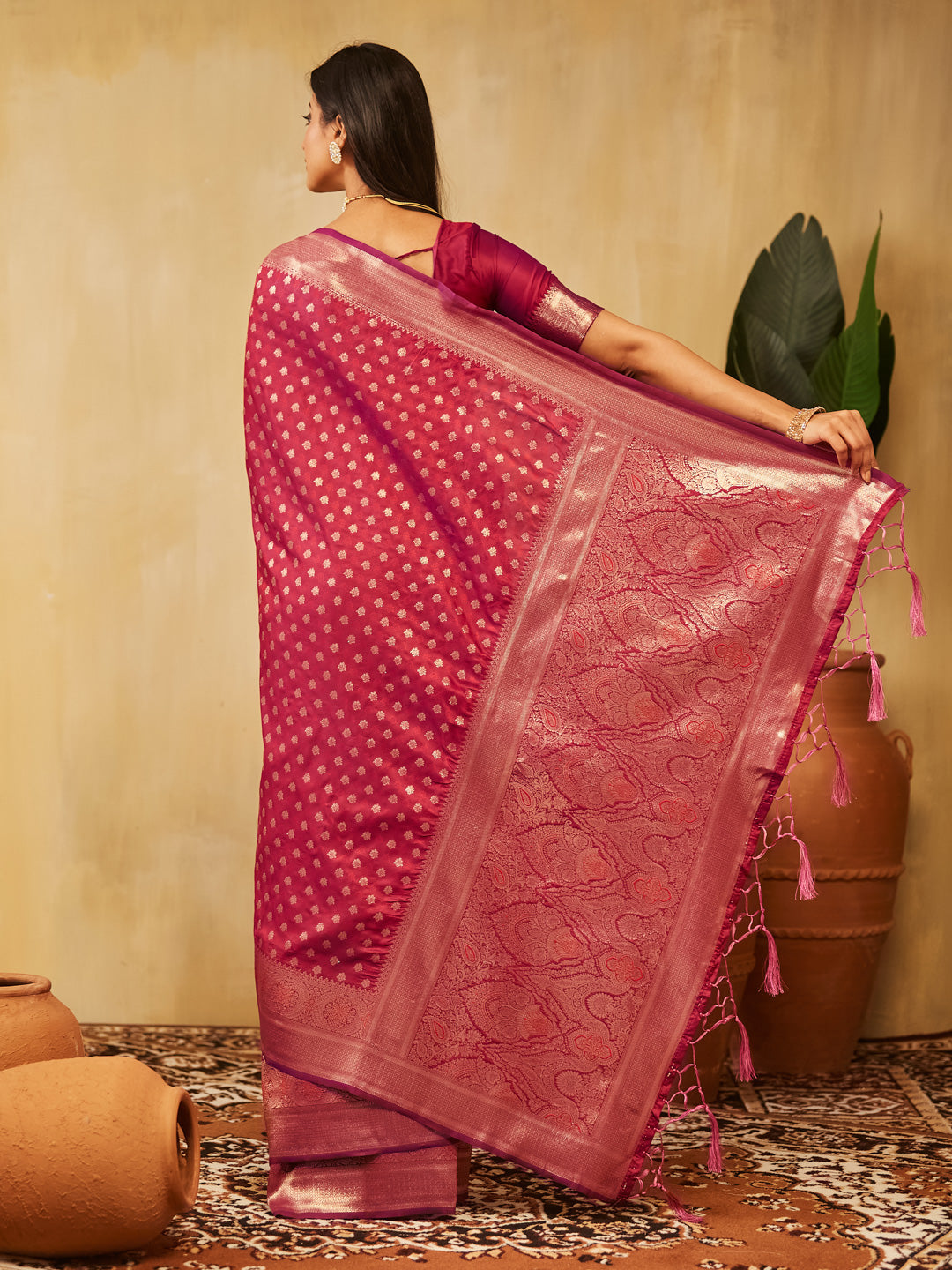 Dhiyona KS Women's Ethnic Motifs Zari Art Silk Designer Banarasi Saree