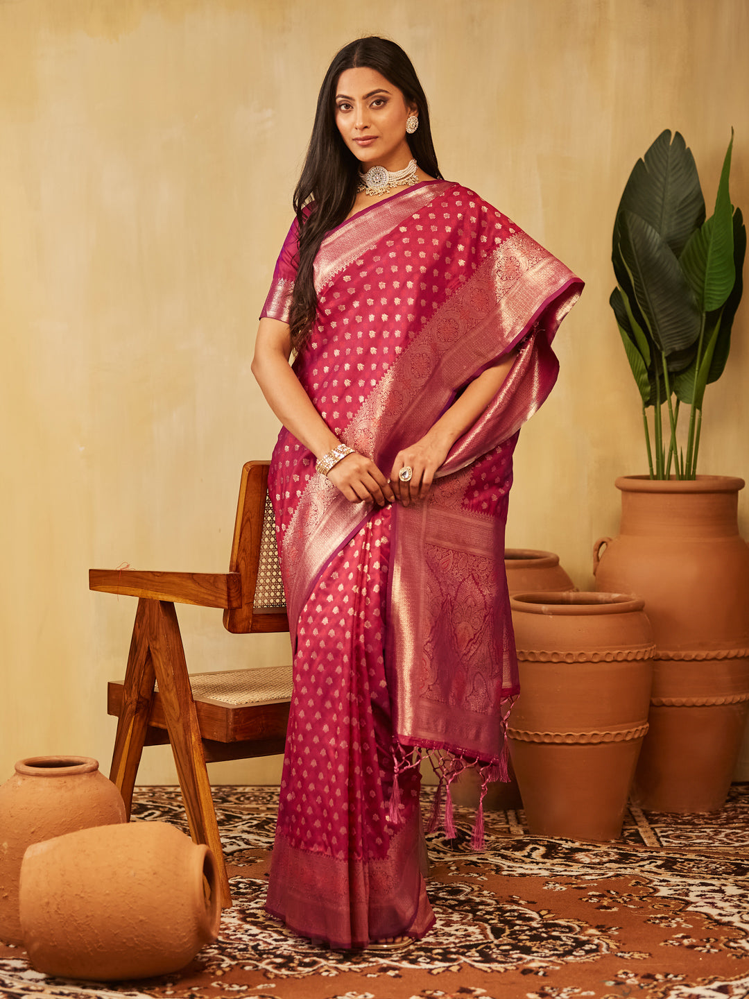 Dhiyona KS Women's Ethnic Motifs Zari Art Silk Designer Banarasi Saree