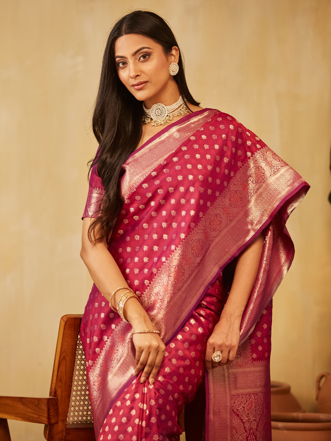 Dhiyona KS Women's Ethnic Motifs Zari Art Silk Designer Banarasi Saree