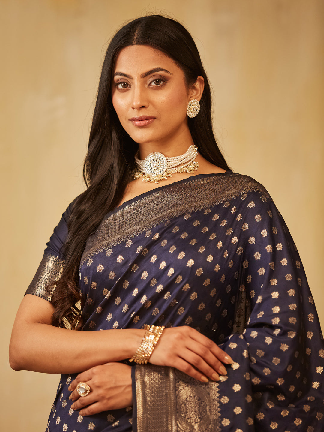 Dhiyona KS Women's Ethnic Motifs Woven Design Zari Banarasi Saree