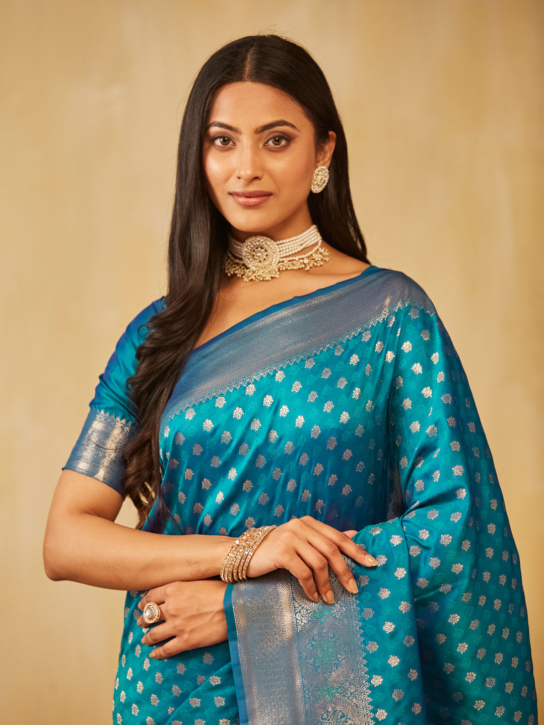 Dhiyona KS Women's Woven Design Ethnic Motifs Zari Banarasi Saree