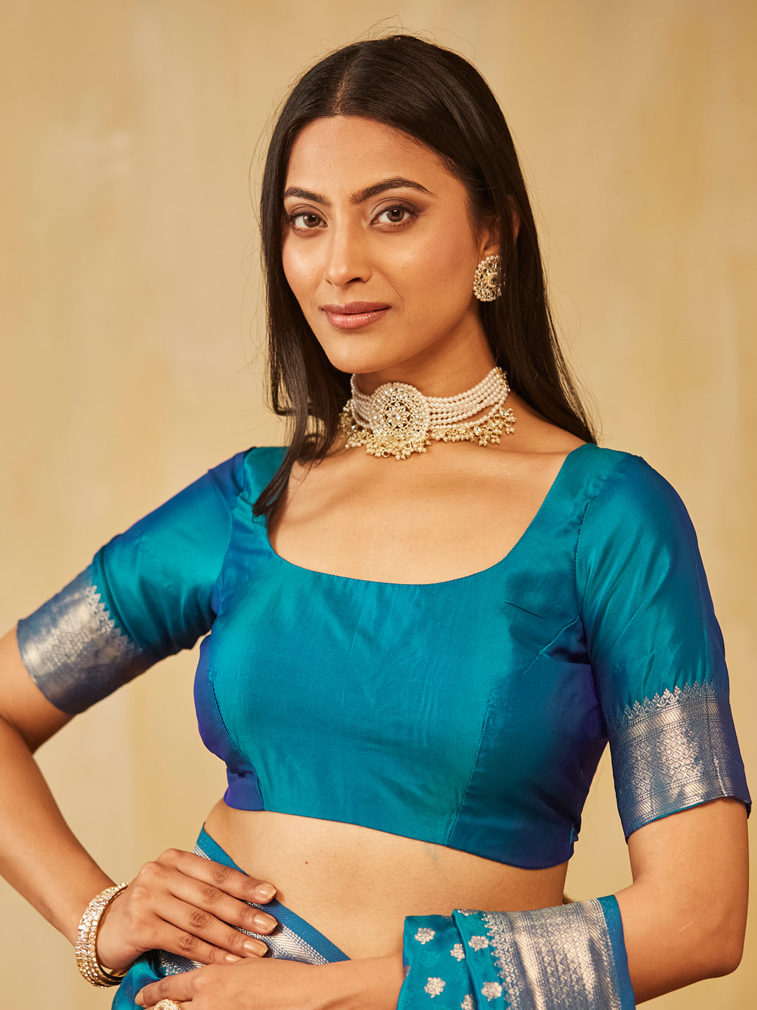 Dhiyona KS Women's Woven Design Ethnic Motifs Zari Banarasi Saree