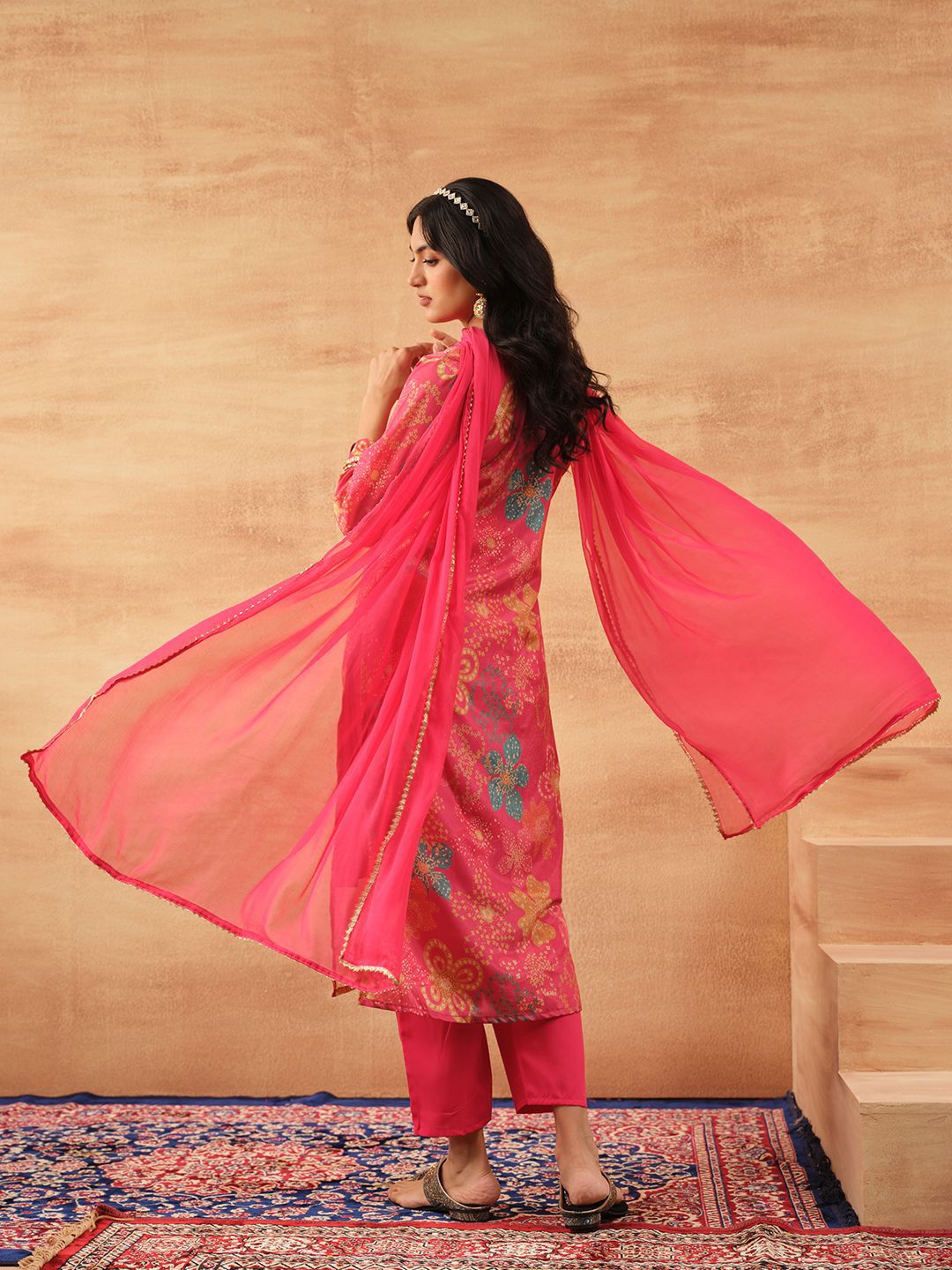 Dhiyona IS Women's Women Printed Kurta with Trousers & Dupatta