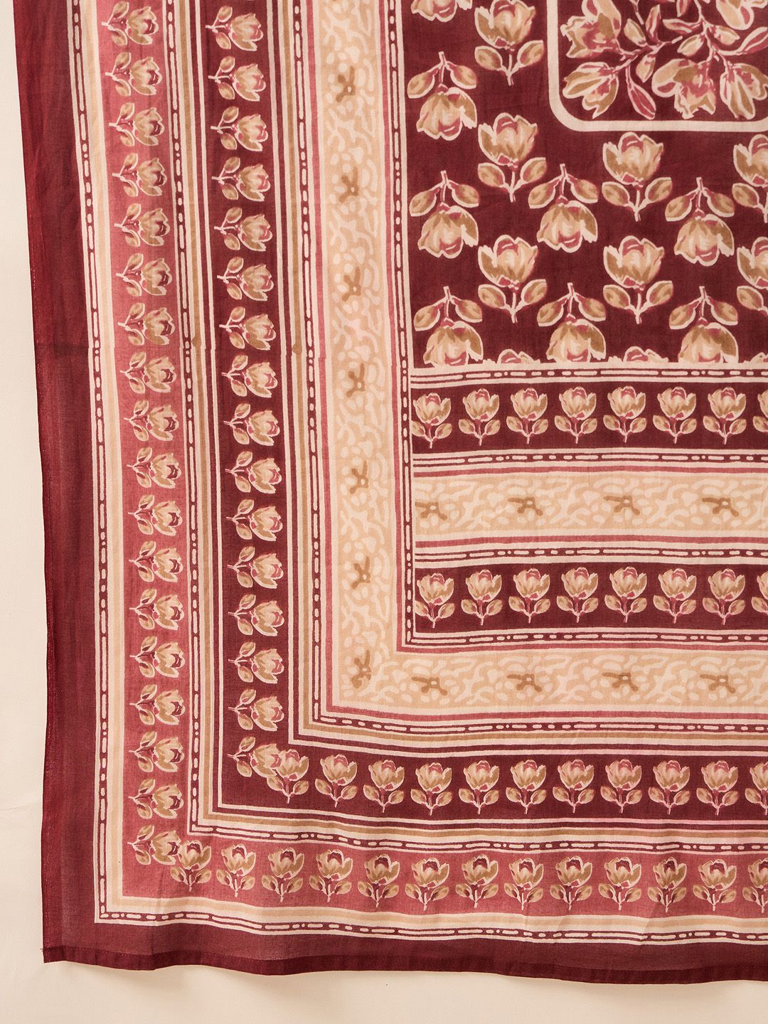 Dhiyona IE Women Floral Printed Pure Cotton Kurta with Trouser & With Dupatta