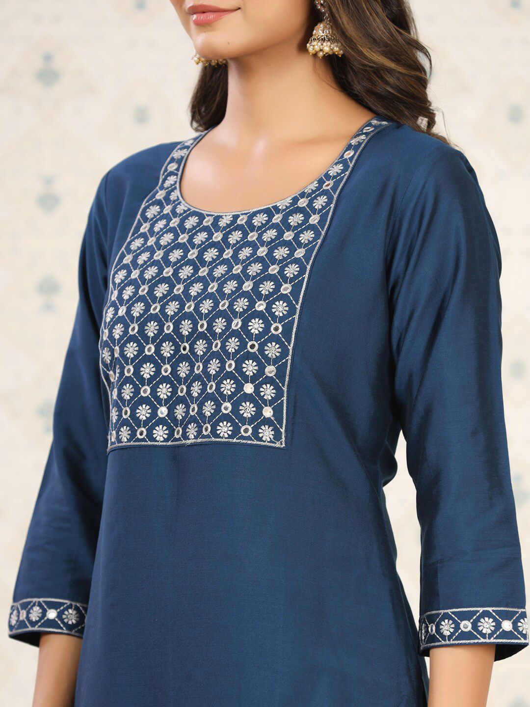 Dhiyona OD Ethnic Motifs Yoke Design Mirror Work Kurta