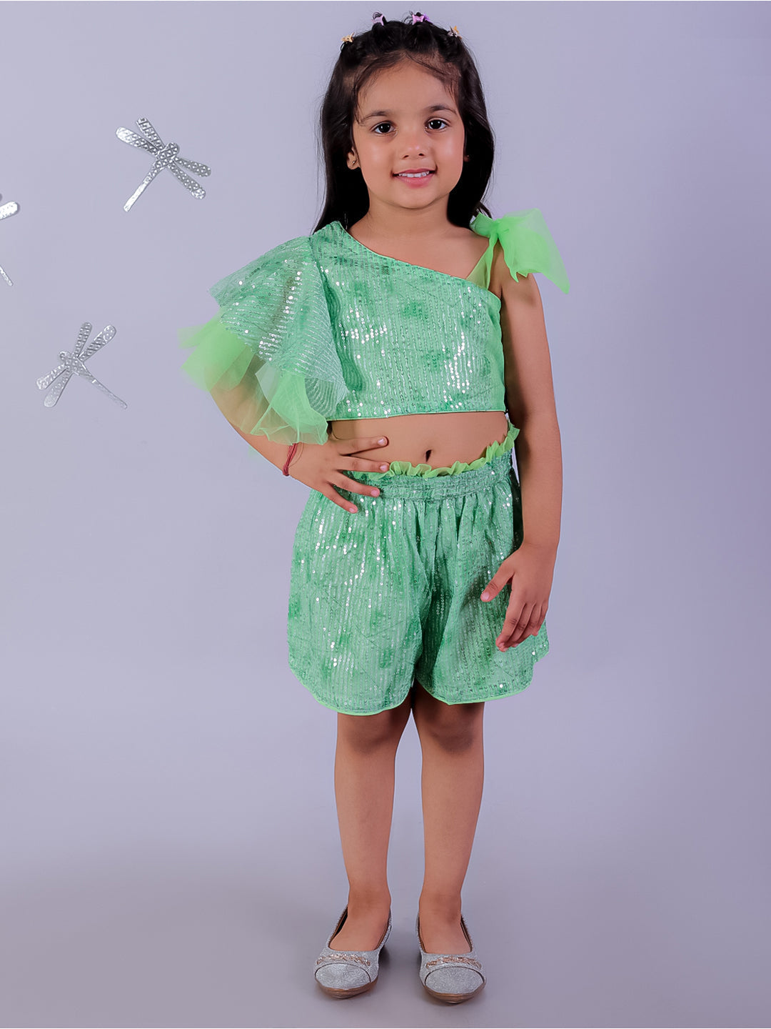 Lil Drama Girls Party top with shorts