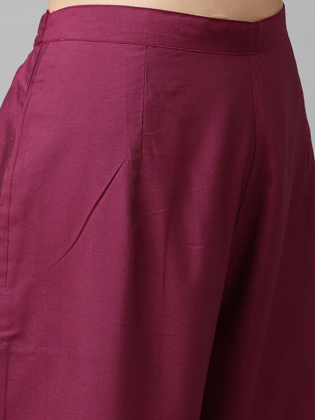 Dhiyona IE Women Magenta & Beige Striped Kurta with Palazzos & Dupatta