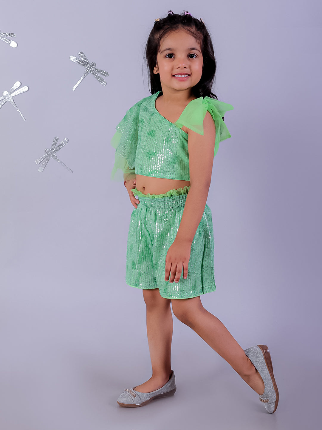 Lil Drama Girls Party top with shorts