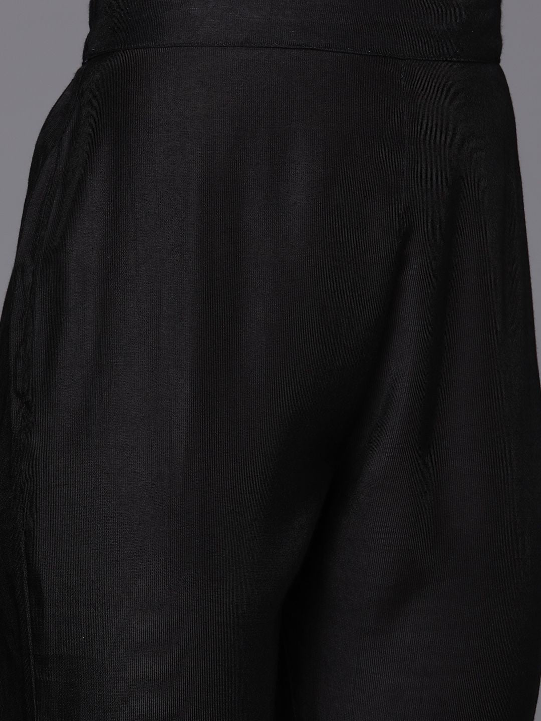 Dhiyona IE Women Black Floral Embroidered Beads Kurta with Trousers & Dupatta
