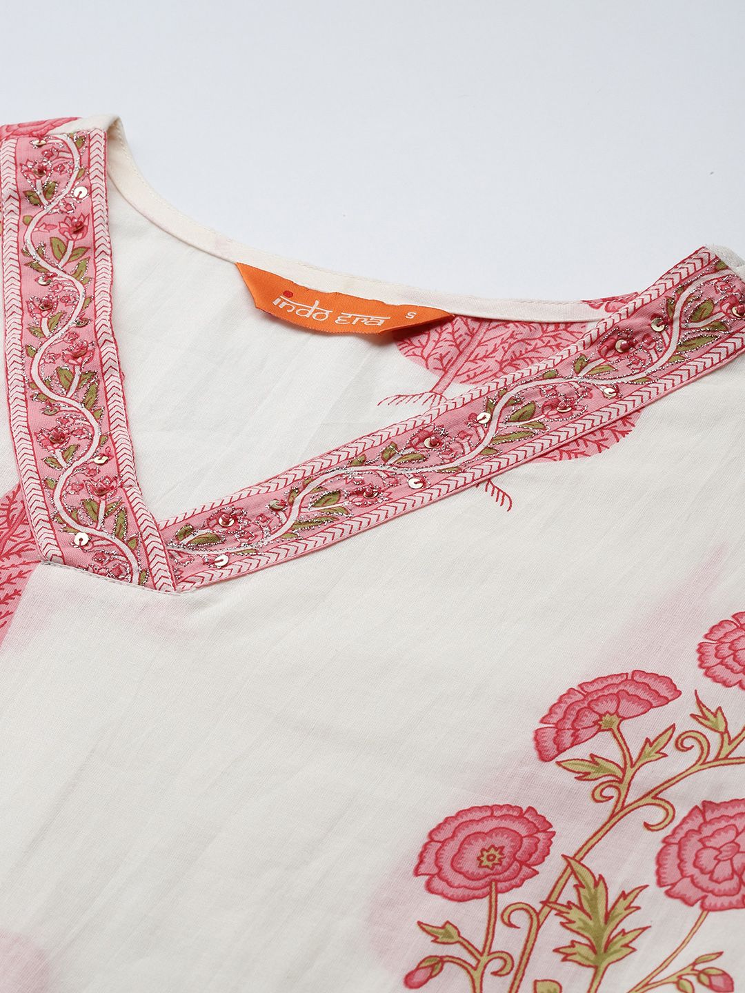 Dhiyona IE Floral Printed Regular Pure Cotton Kurta with Trousers & With Dupatta